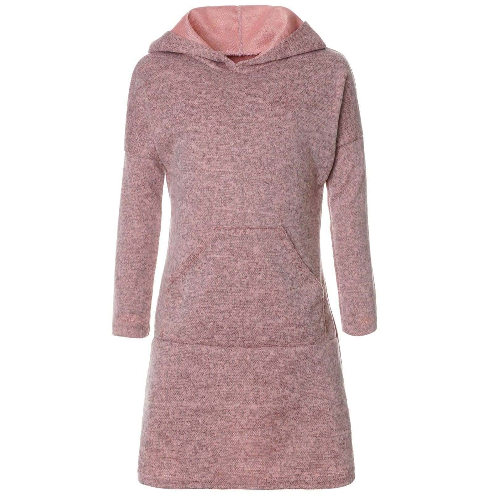 BEZLIT Blusenkleid mit Mädchen Kapuze Rosa Pullover-Kleid (1-tlg) Kängurutasche