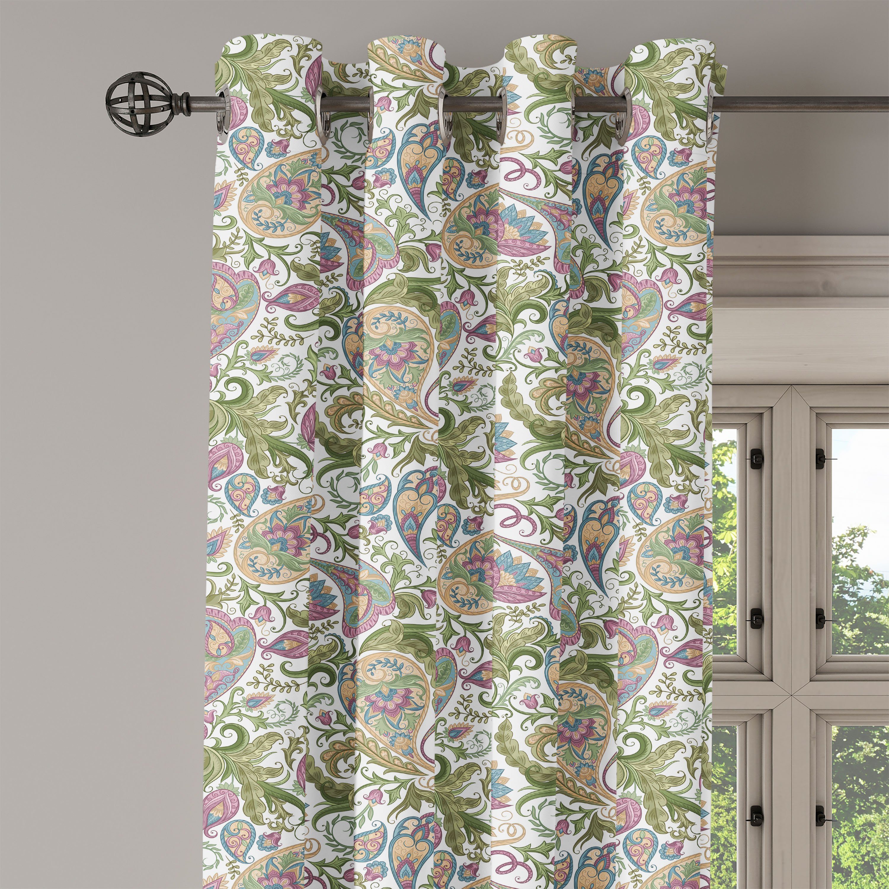 Gardine Dekorative Pickles für Verziert Persian 2-Panel-Fenstervorhänge Abakuhaus, Wohnzimmer, Schlafzimmer Jahrgang