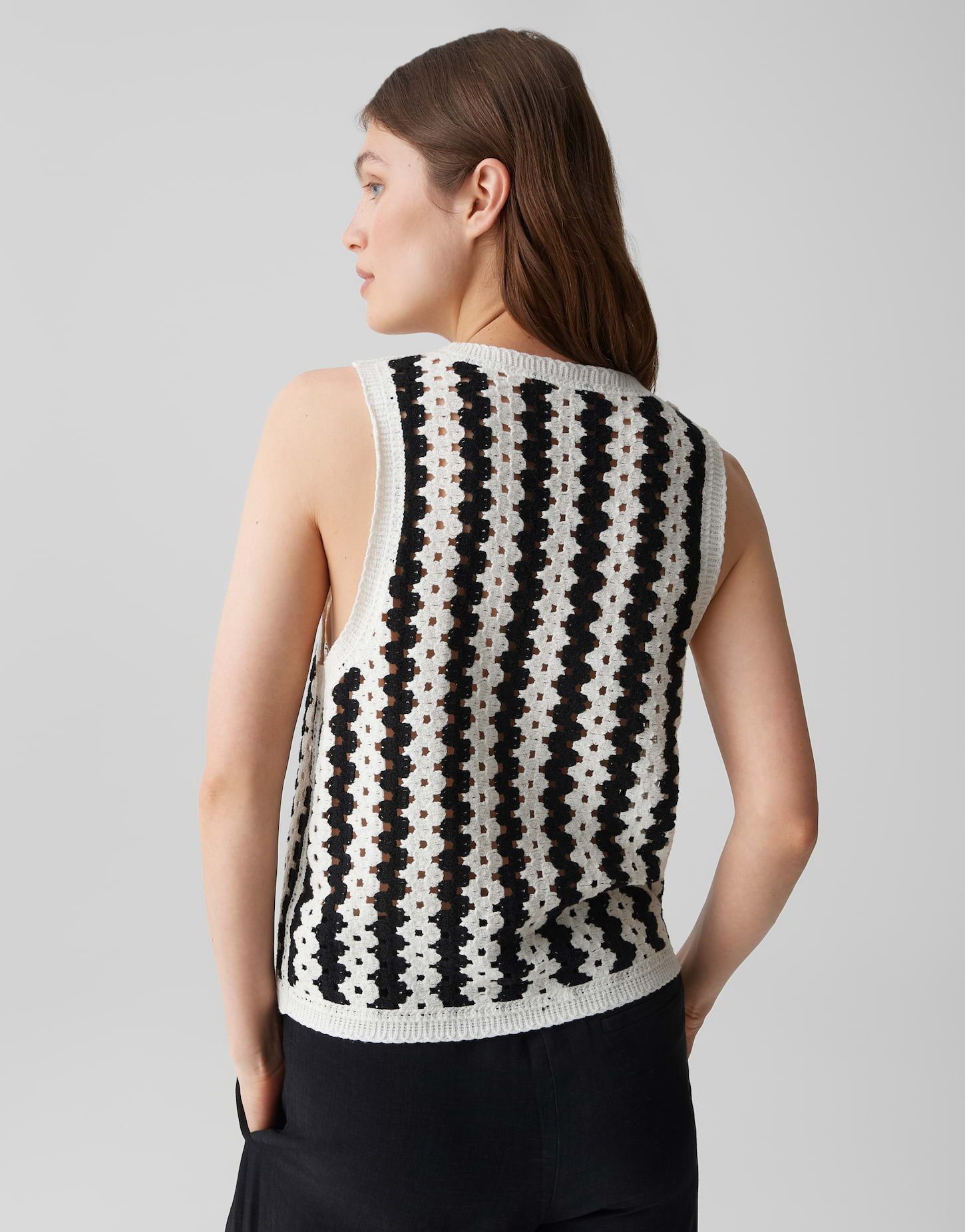 OPUS Kurzarmshirt Ifama aus Jersey mit Strickoptik Ärmellos geschnitten für sommerliche Looks