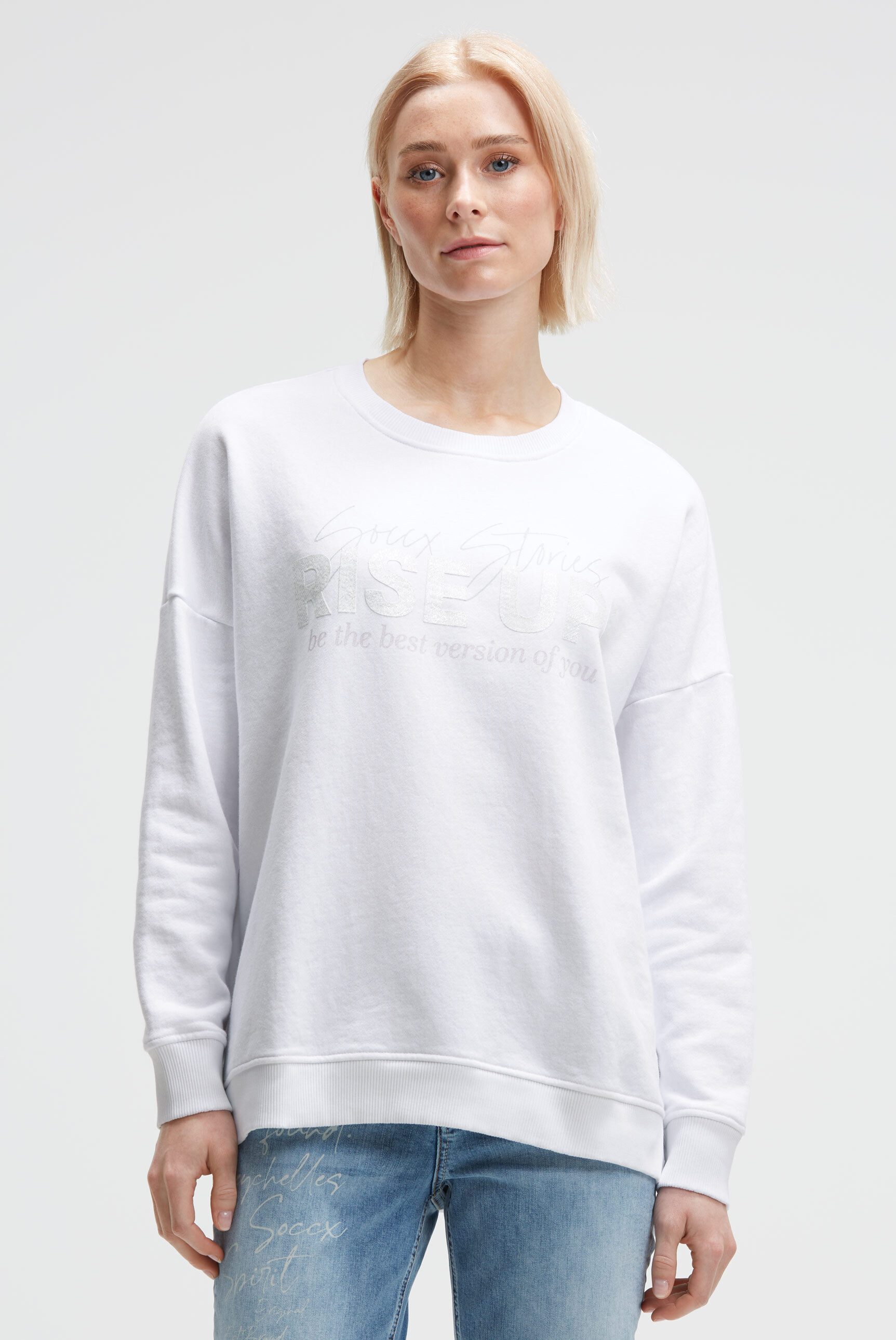 SOCCX Sweater mit Seitenschlitze günstig online kaufen
