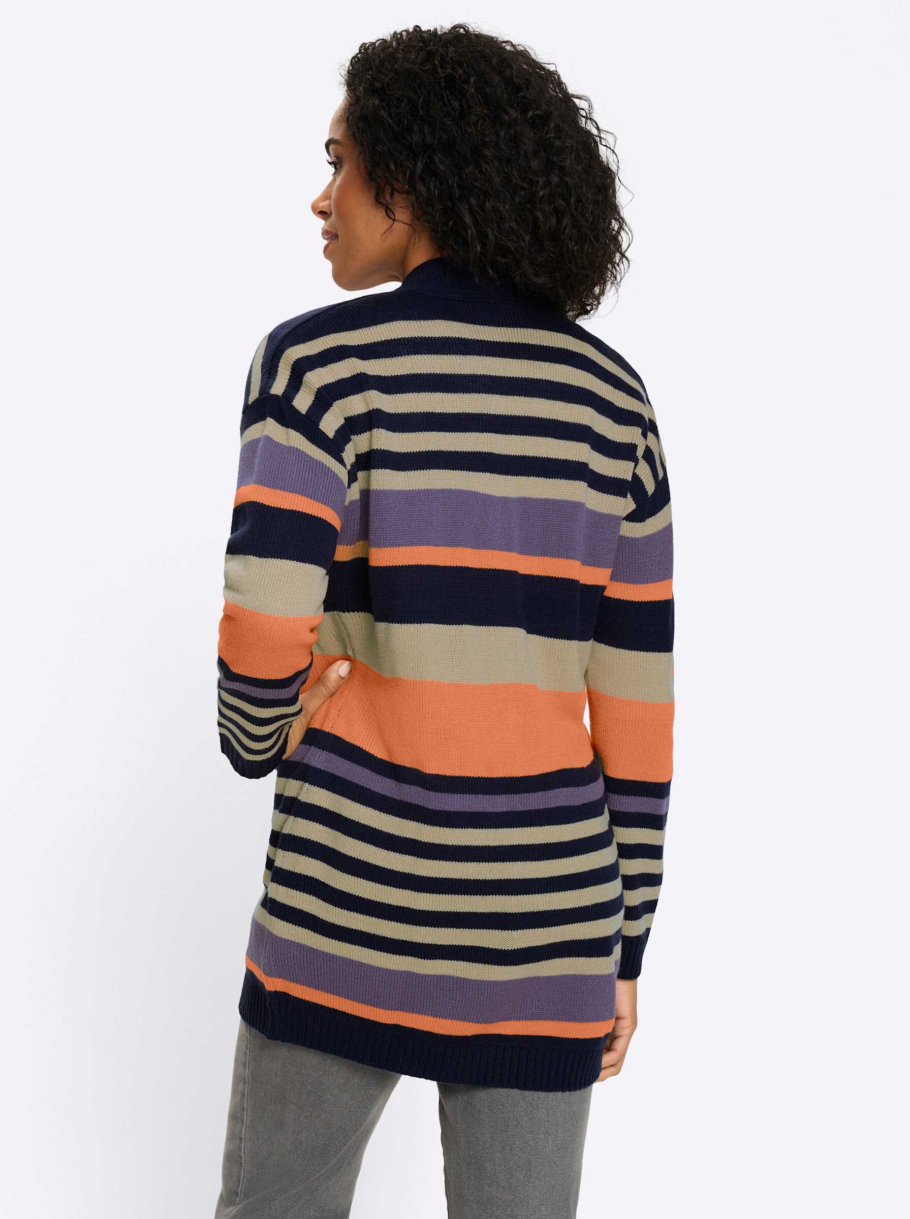 Sieh an! Strickjacke Long-Strickjacke Langarm Jersey günstig online kaufen