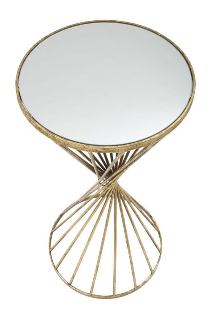 Natur24 Beistelltisch Hypnos Beistelltisch 35 x 35 x 70 cm Metall MDF Glas Gold
