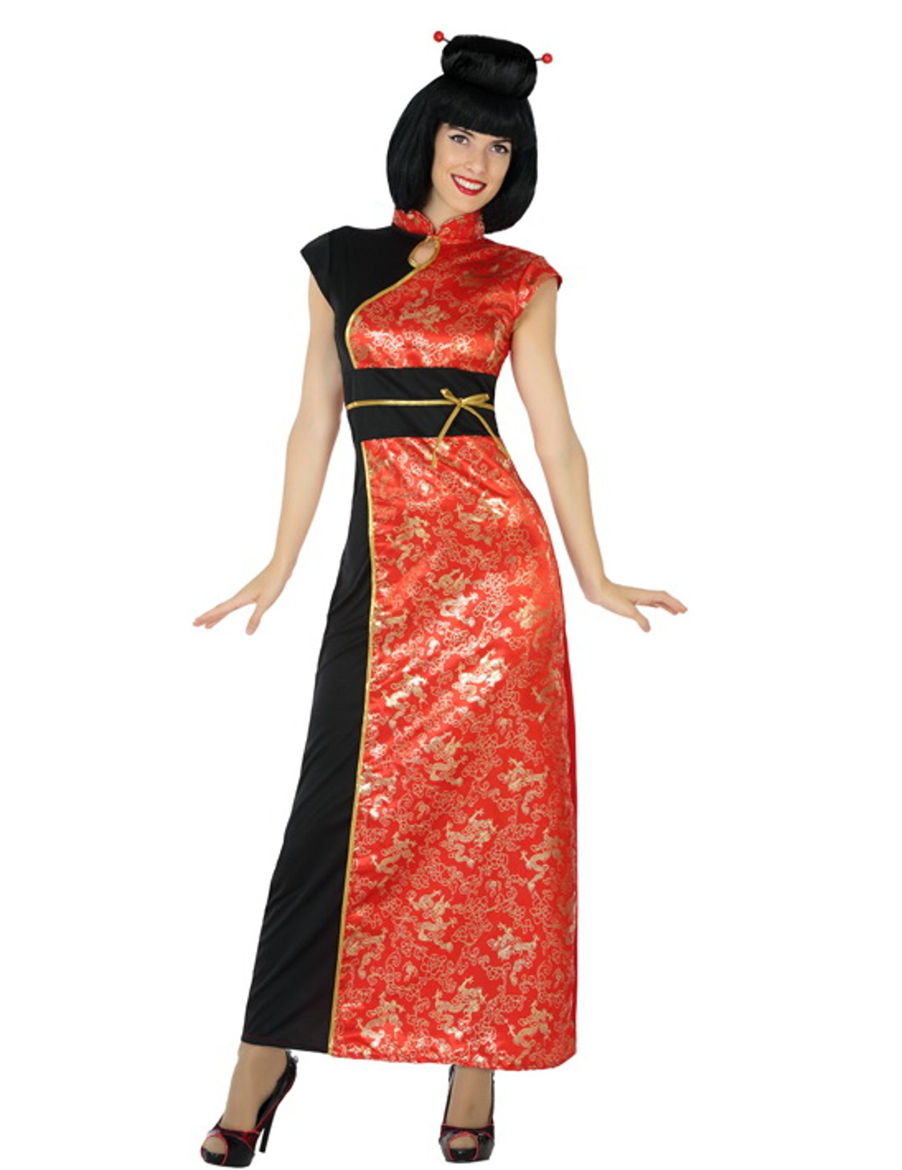 atosa Kostüm Elegante Damenkostüm Asiatin Plus Size rot