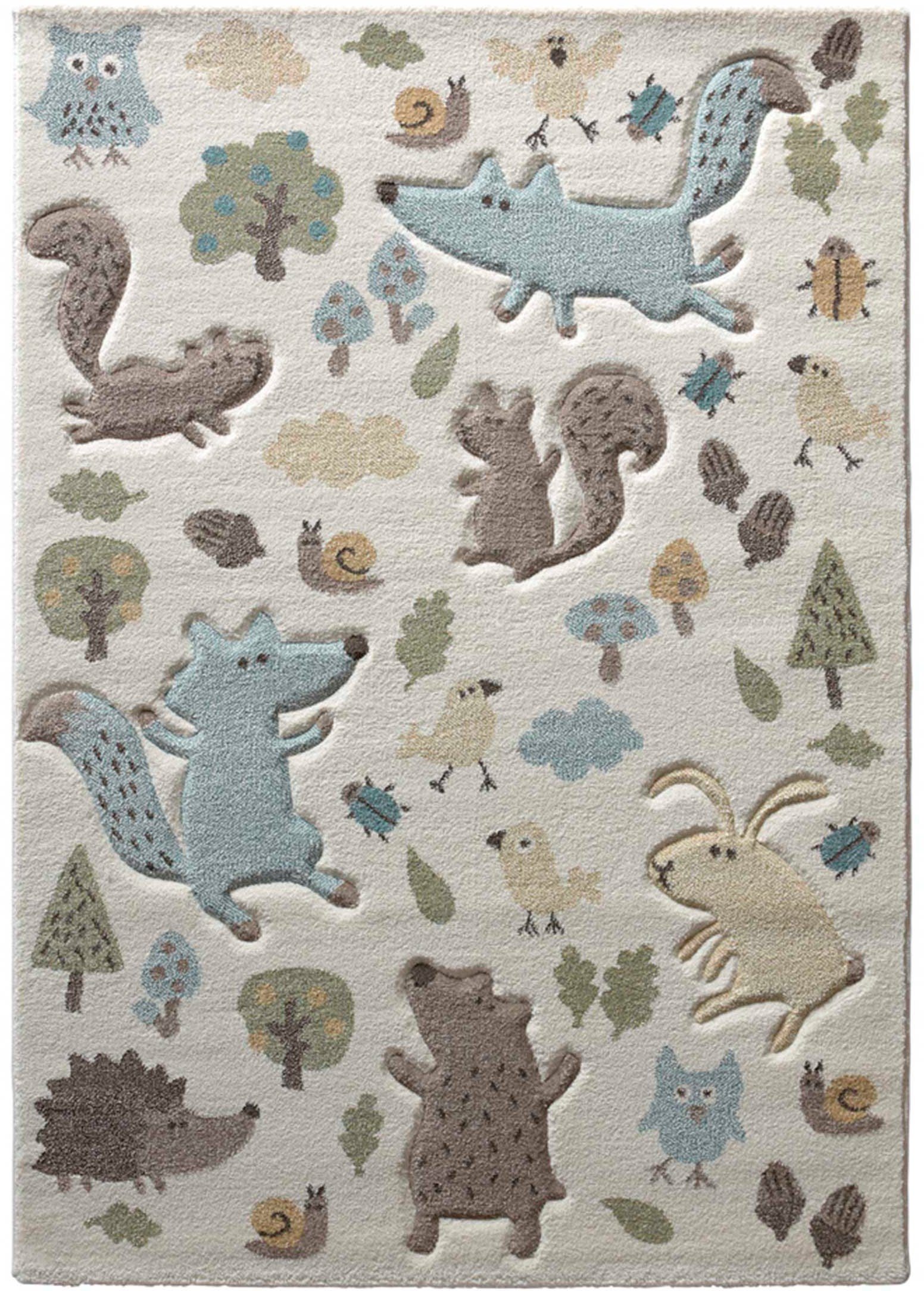 Sigikid Kinderteppich Forest, rechteckig, Höhe: 13 mm, Wald Tiere Design, Kurzflor