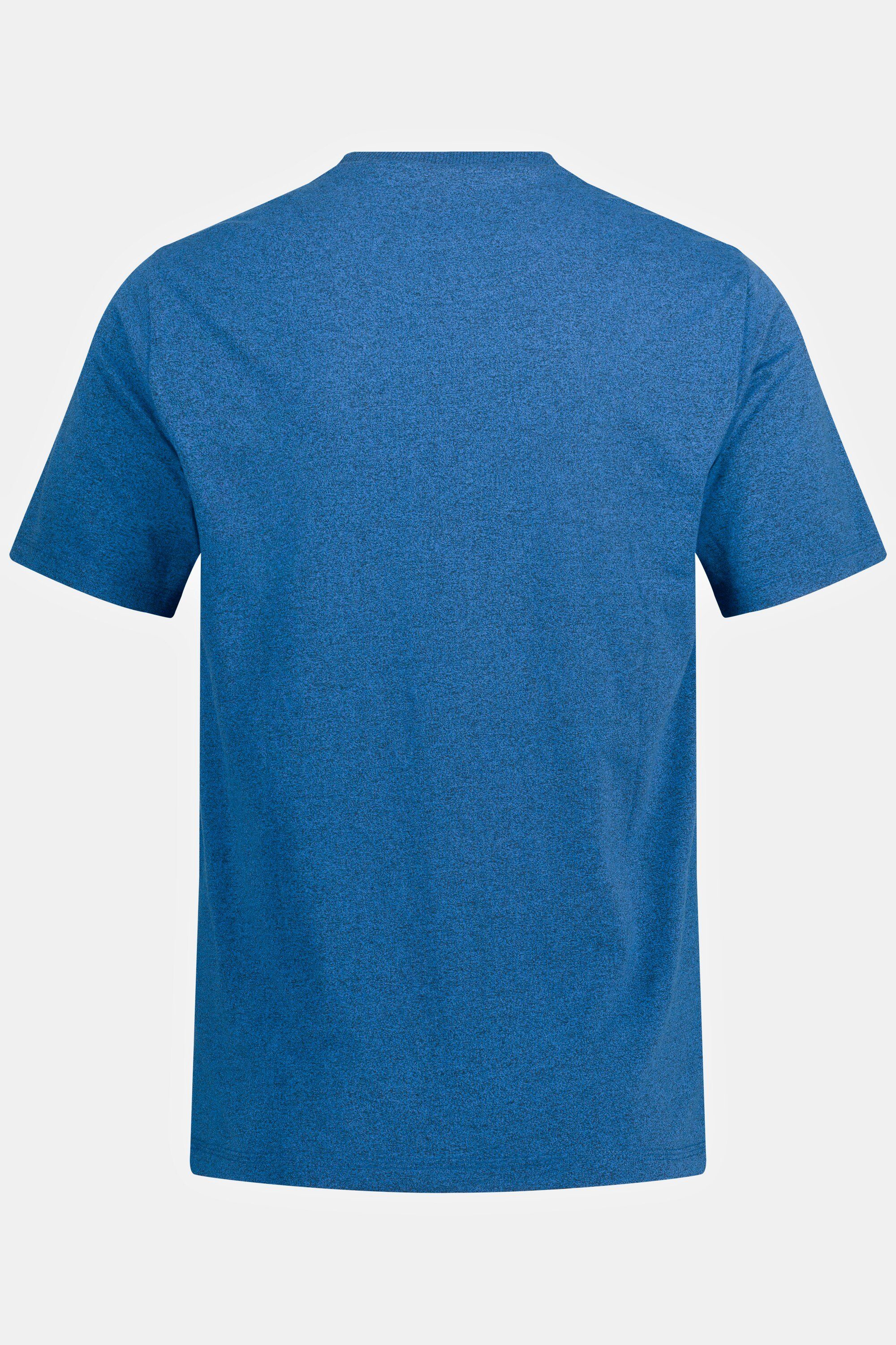 Halbarm Brusttasche JP1880 mittelblau T-Shirt Rundhals T-Shirt