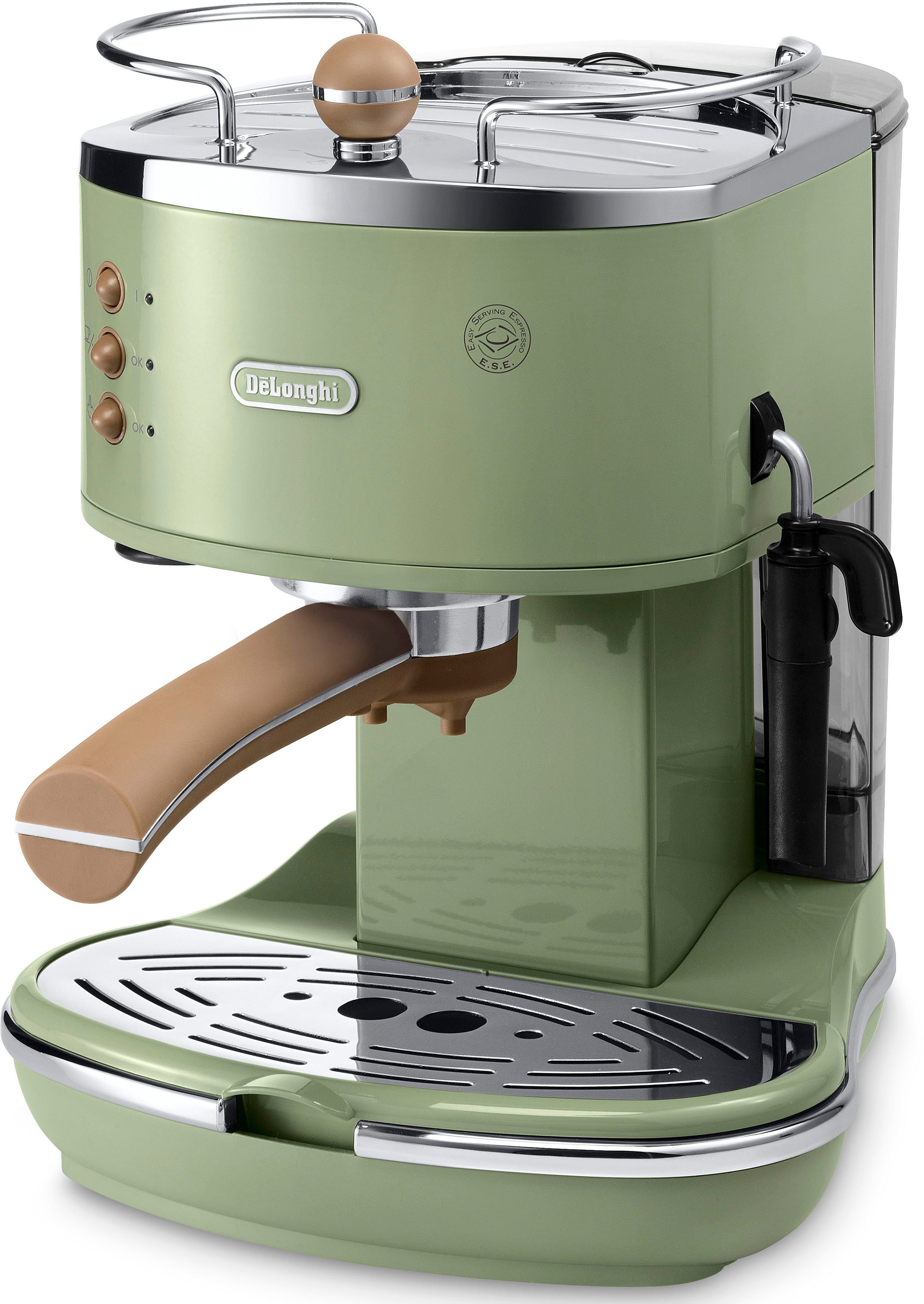 De'Longhi Espressomaschine Icona Vintage ECOV 311.GR, Siebträger, auch für Kaffeepads geeignet