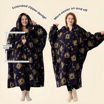 Diyarts Kapuzenpullover (flauschige Wolldecke, Oversize Hoodie) Lockere bequeme Decke mit Ärmeln und Kapuze, Taschen