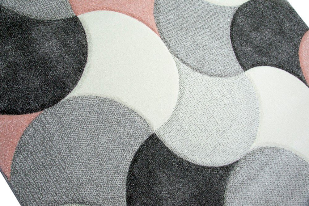 Teppich Designer Teppich Wohnzimmerteppich Kurzflor Tropfen rosa grau, rech günstig online kaufen