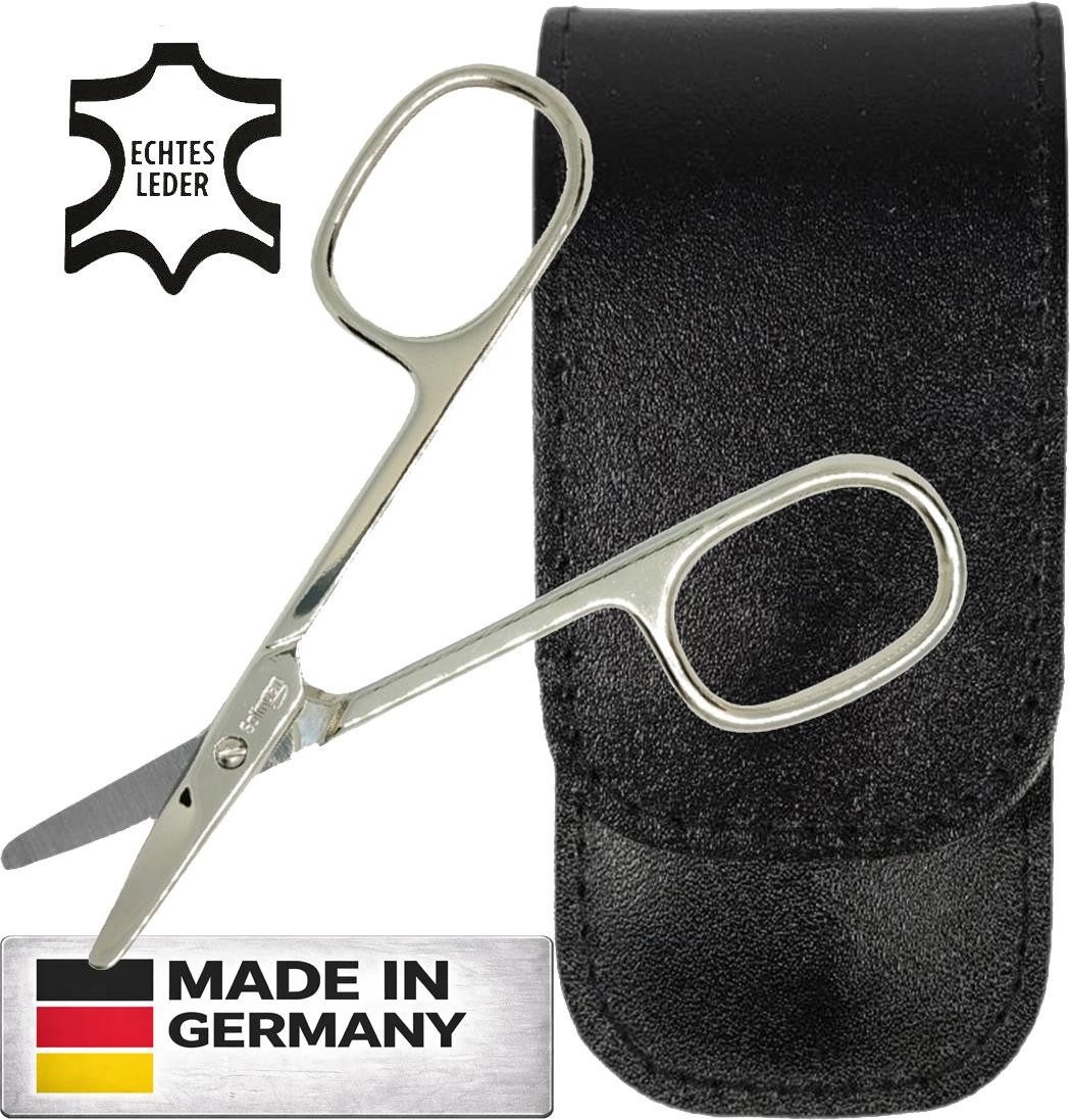 EloModa Baby-Nagelschere Baby-Nagelschere Solingen mit Echt-Leder Etui, (1-tlg), Abgerundete Spitzen
