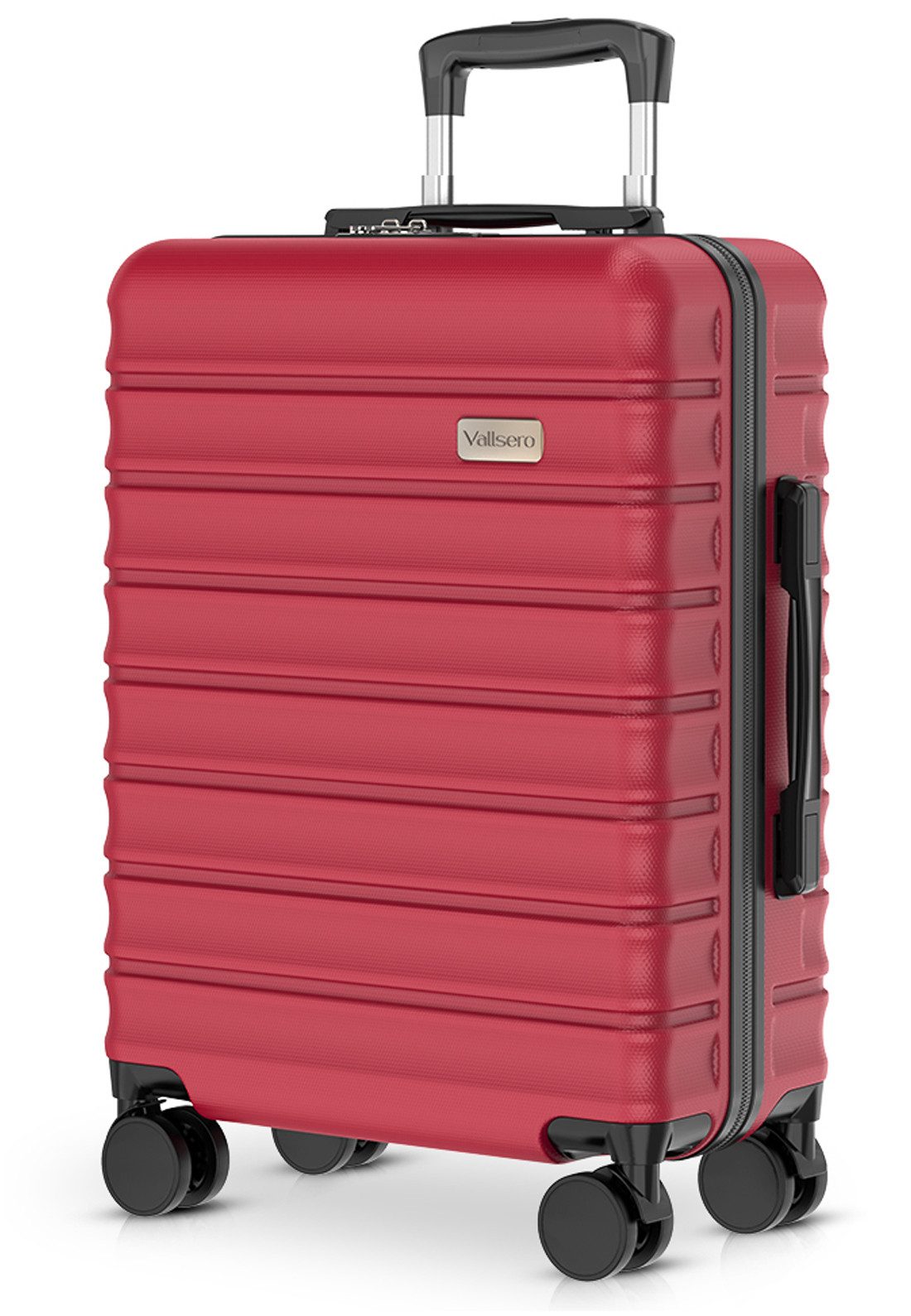 VALLSERO Koffer 16/20Zoll Hartschalen-Trolley 30/40L Hartschalenkoffer ABS Material, Reisekoffer 4 Rollen, TSA-Zahlenschloss, Schwarz, rot, blau, grün
