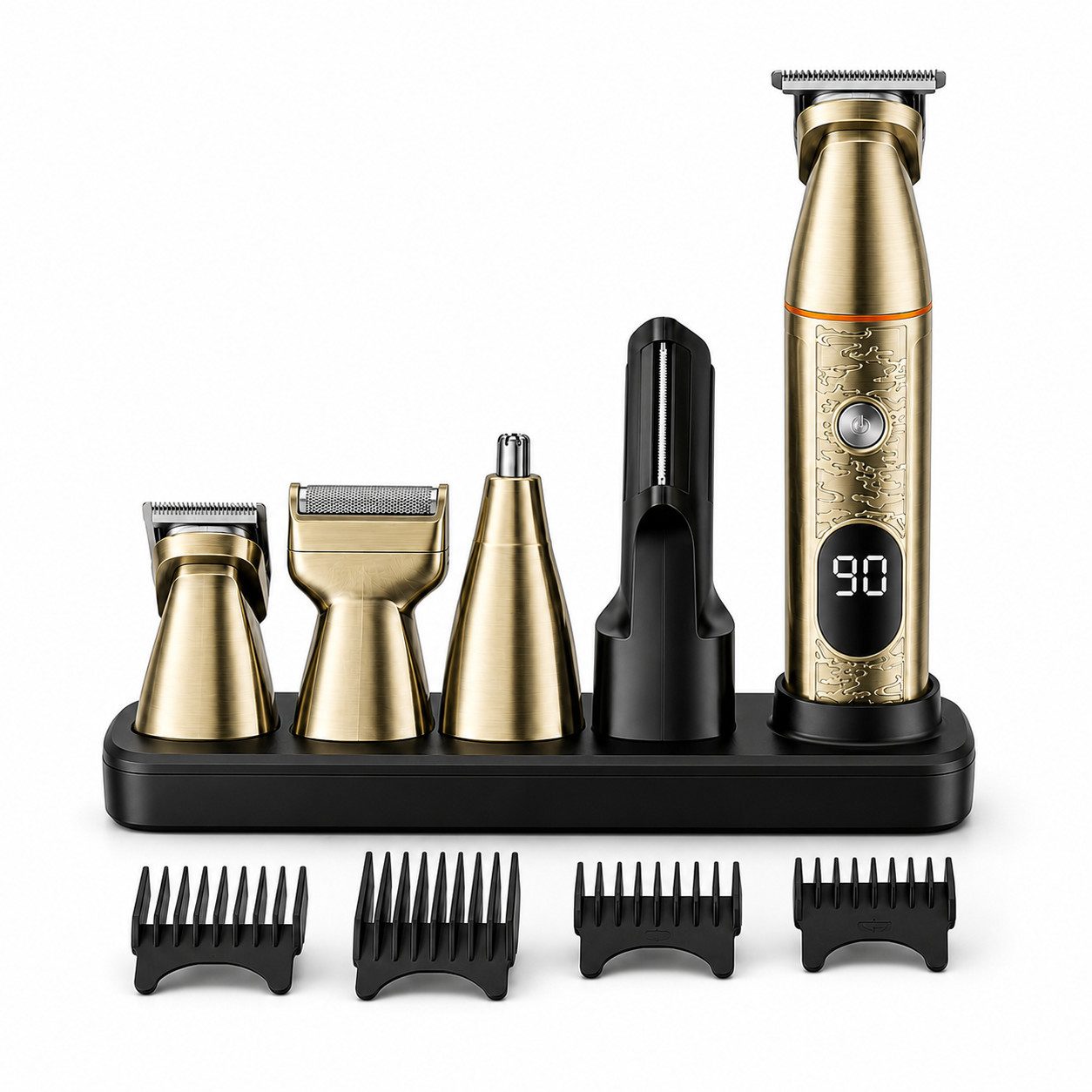 Tekoo Haarschneider 5-in-1 Haarschneider & Barttrimmer Set für Herren, LED, Wasserdicht, 16-teiliges Komplettset, Magnetisches Wechselsystem, IPX6 wasserdicht