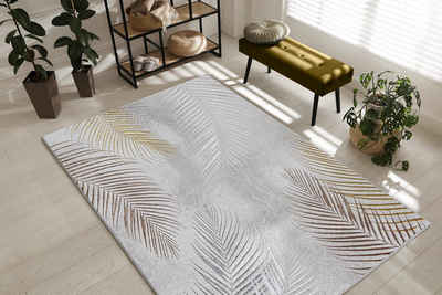 Teppich Mila moderner Teppich Wohnzimmer, elegant glänzender Kurzflor, the carpet, Rechteck