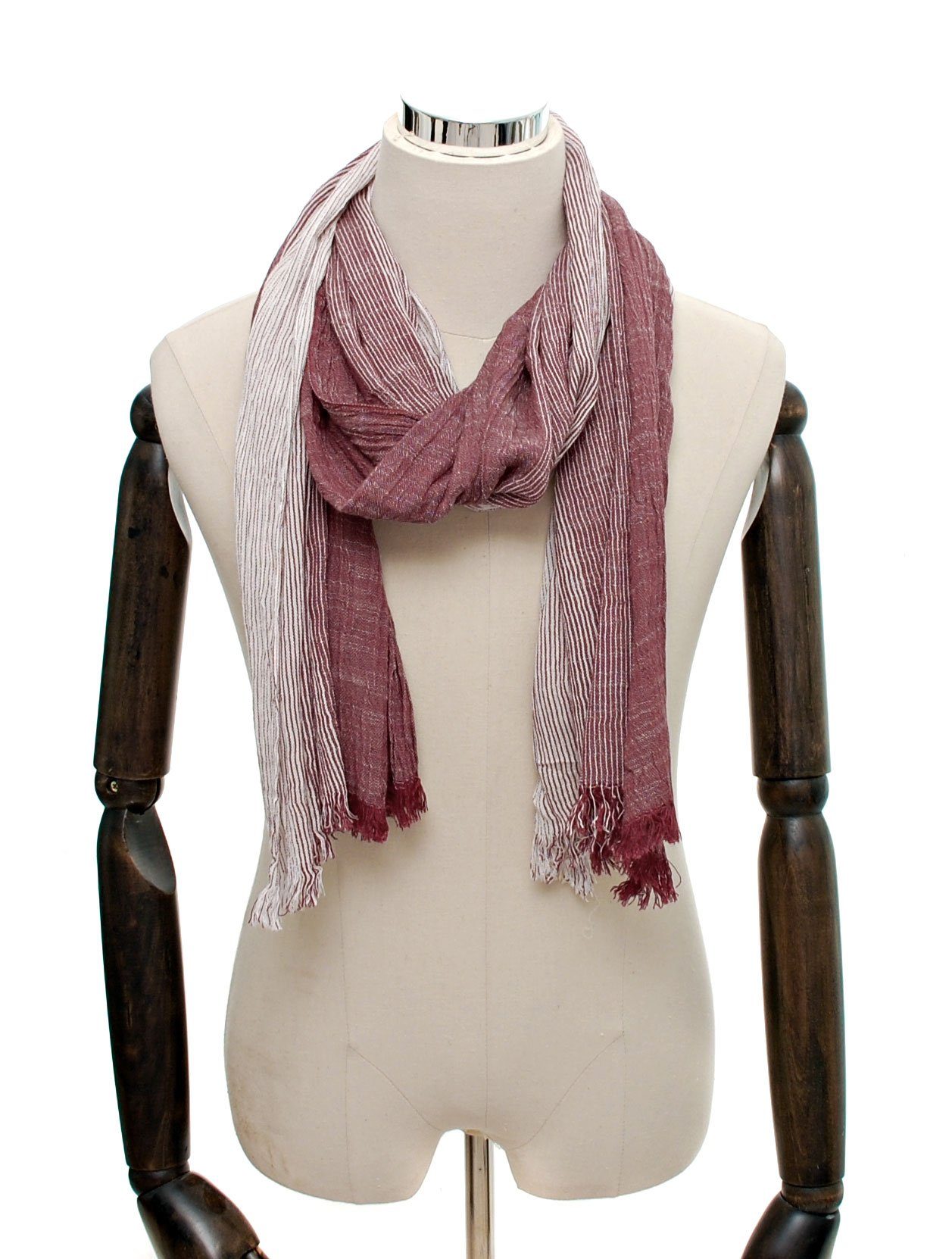 Bovari Modeschal Herren Schal – Baumwolle Viskose Mix – mehrfarbiger Streif günstig online kaufen