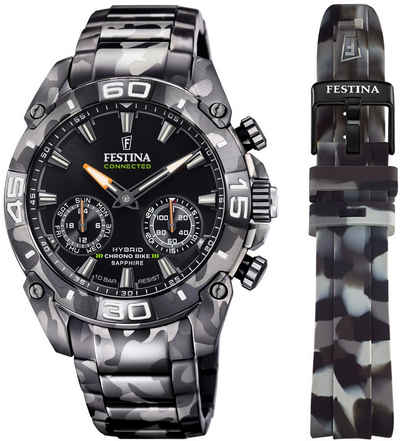 Festina Chronograph Chrono Bike 2021 - Special Edition Connected, F20545/1, (Set, 2-tlg., mit Wechselband)