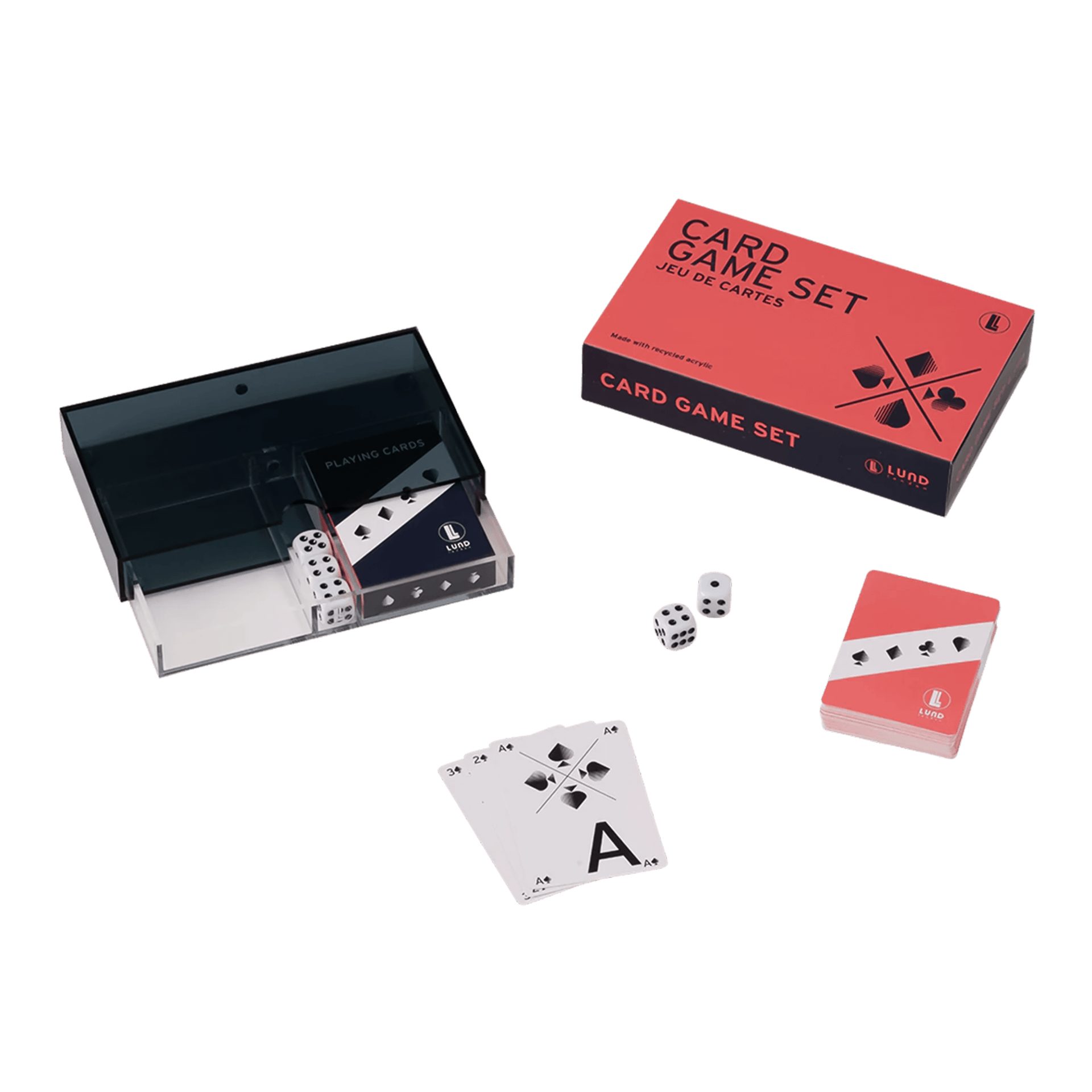 Lund Design House Spielesammlung Lund Design House, Acrylic Game, Spiel Cards Set, Kartenspiel