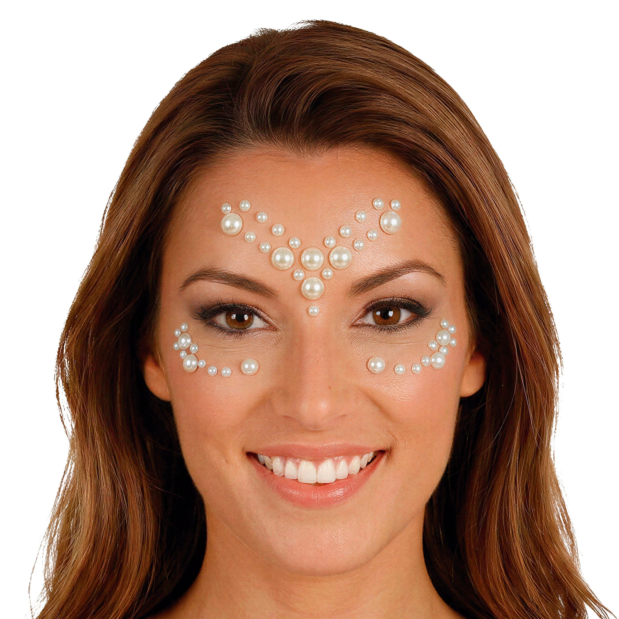 Fiestas Guirca Kostüm, Selbstklebende Silberne Strasssteine - Adhesive Jewellery