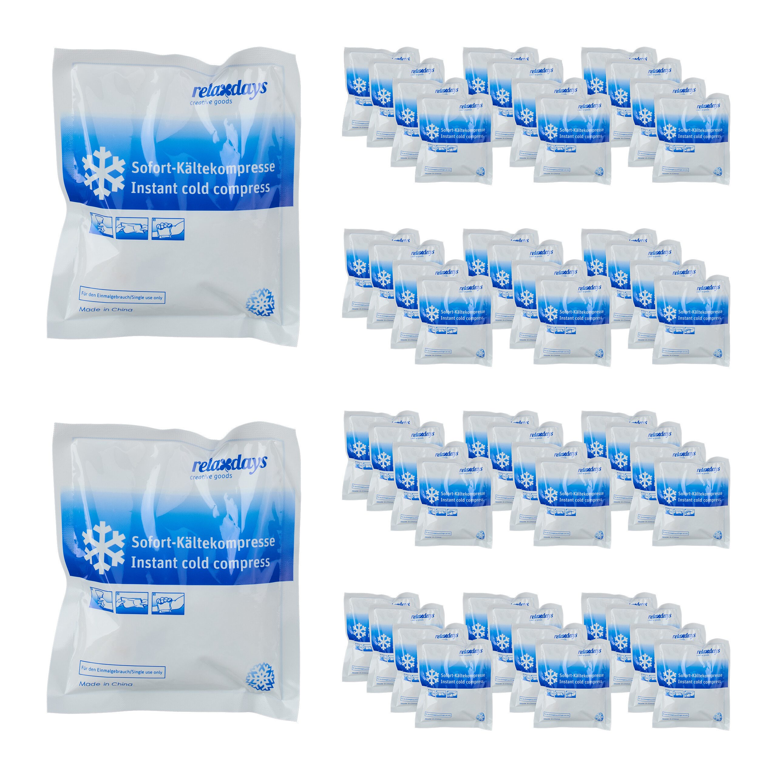 relaxdays Kühlpad Kühlpack zum Knicken Set, 50-tlg., 50er Set, 50er Pack