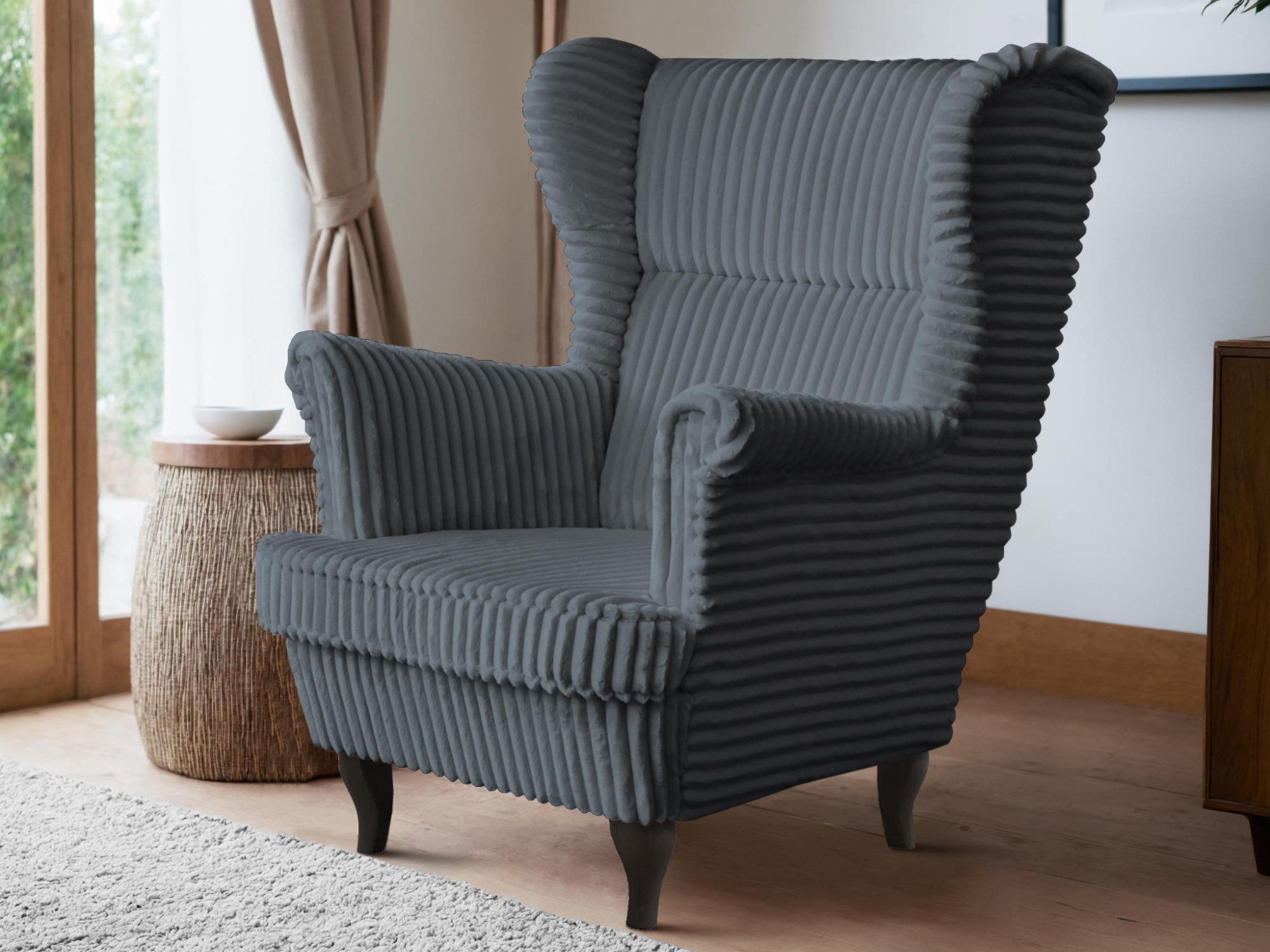 Beautysofa Sessel Moderner, bequemer, weicher, eleganter Sessel FELIX (Holzbeine, Farbe: Buche, Weiß oder Wenge – Ihre Wahl, Breite: 84 cm), Stoff Cord