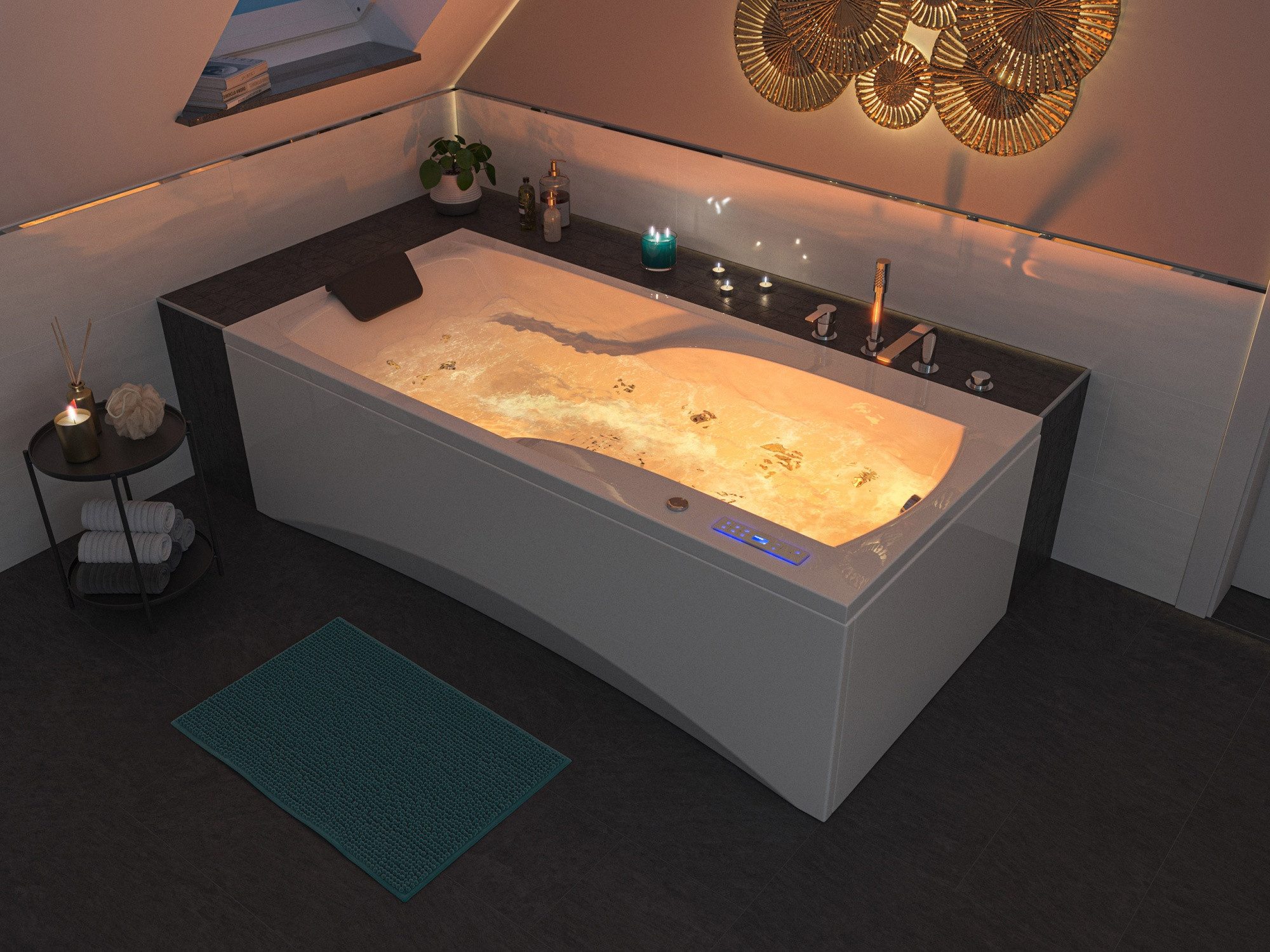 Magnolia Home Whirlpool Rechteck Whirlpool Centauri 190x90 links Made in Germany 18 Düsen ohne