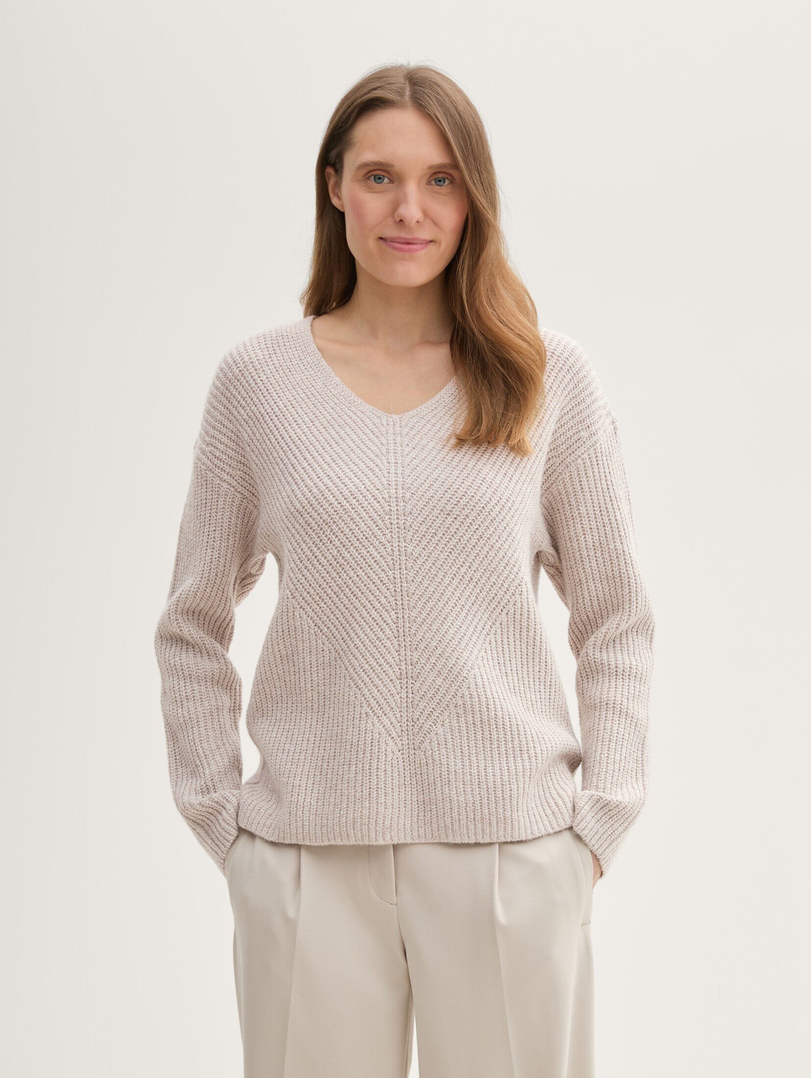 TOM TAILOR Strickpullover Pullover & Strickjacken Strickpullover mit V-Ausschnitt