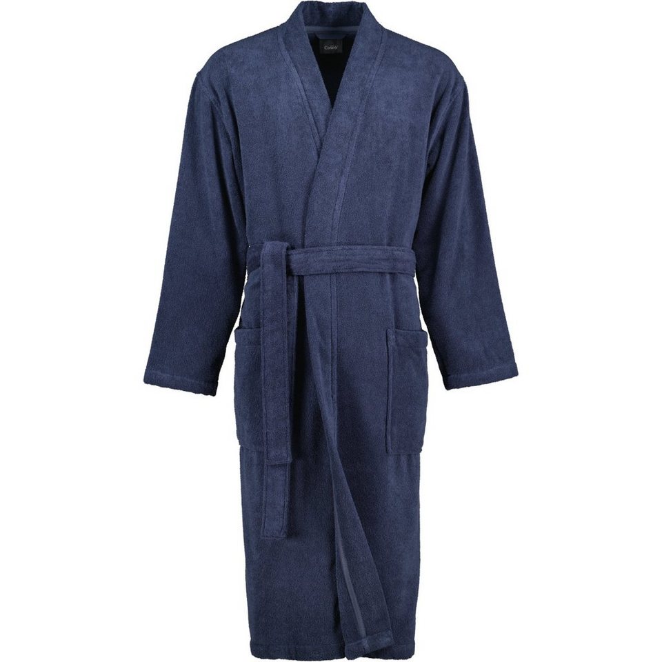 Cawö Home Herrenbademantel Uni 828 Kimono Frottier, Kimono, 100% Baumwolle,  Zeitloses Uni-Design