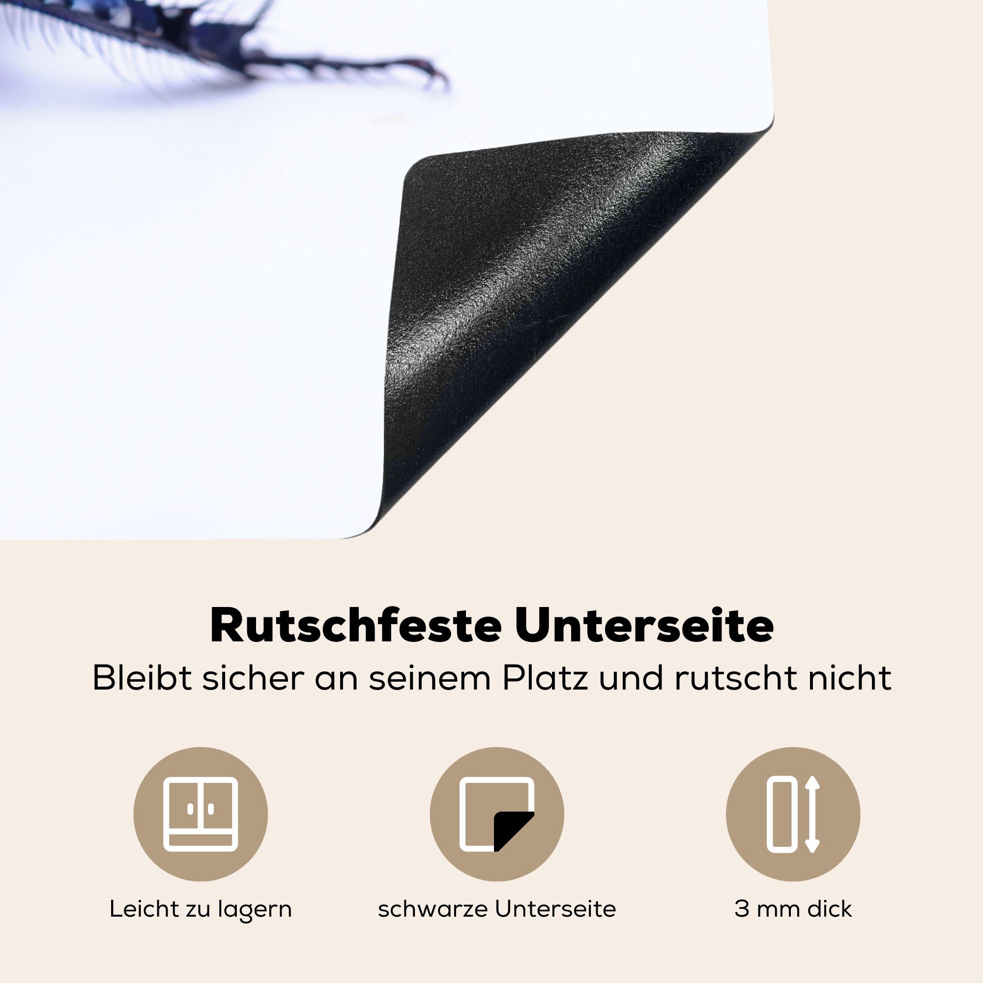 MuchoWow Herdblende-/Abdeckplatte Makroaufnahme eines Ceranfeldabdeckung Vinyl, küche, 81x52 Schutz für die tlg), Induktionskochfeld (1 Mistkäfers, cm