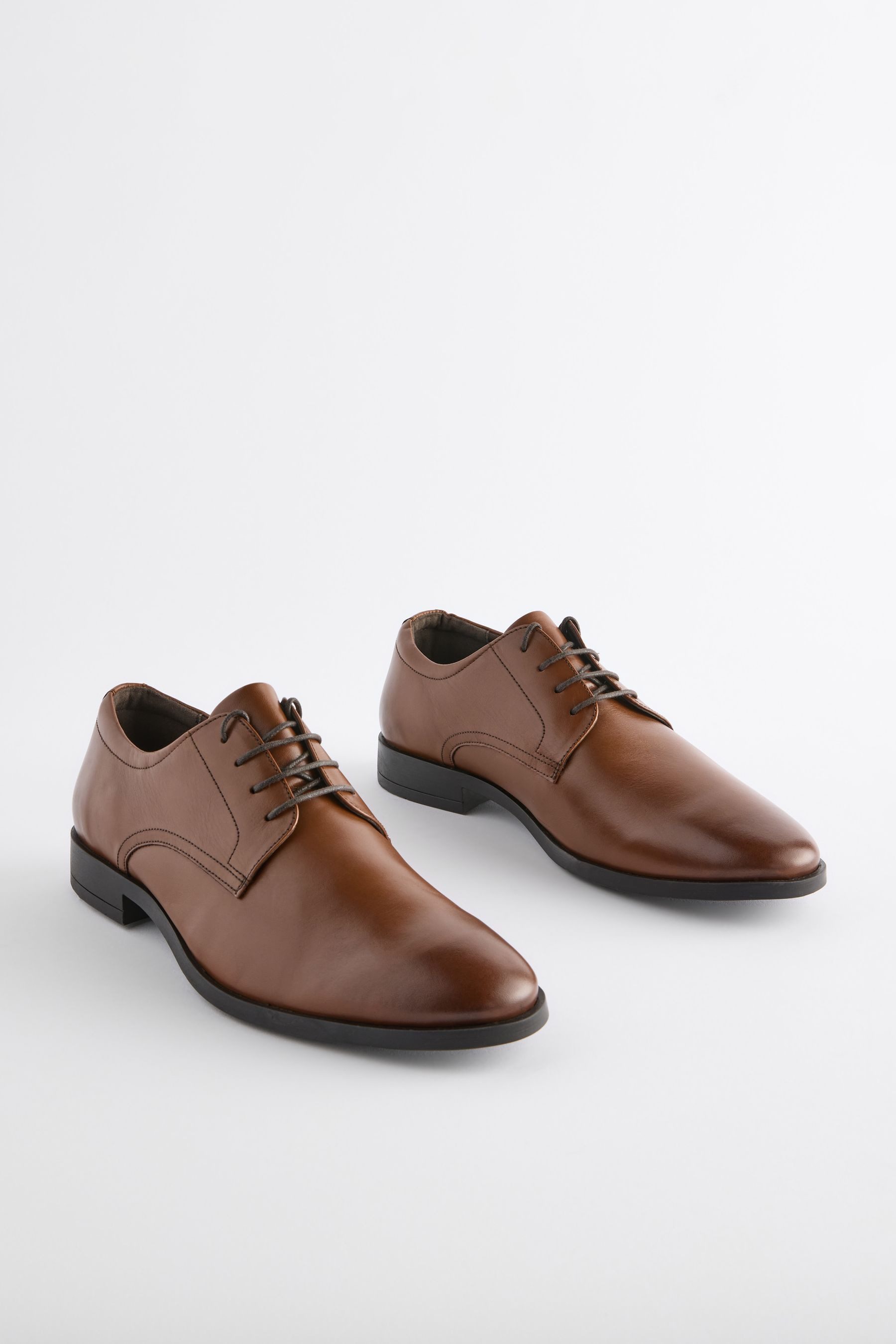 Next Unifarbene Derby-Schuhe aus Leder Schnürschuh günstig online kaufen
