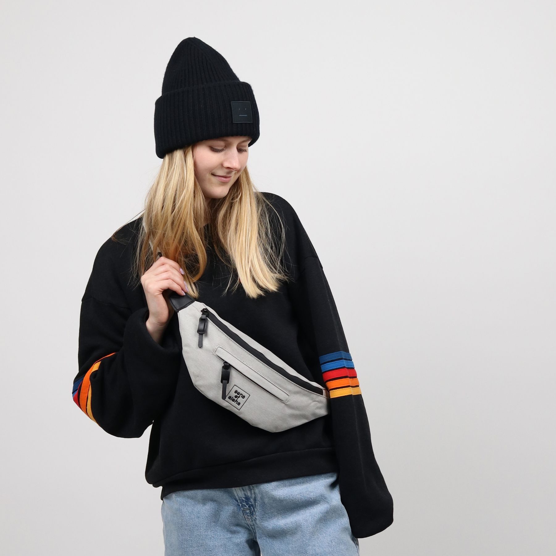 SONS OF ALOHA Umhängetasche Umhängetasche Brusttasche Sling Bag Zoll off-white, Hüfttasche großes Fach, Bauchtasche wasserabweisend, Damen Herren