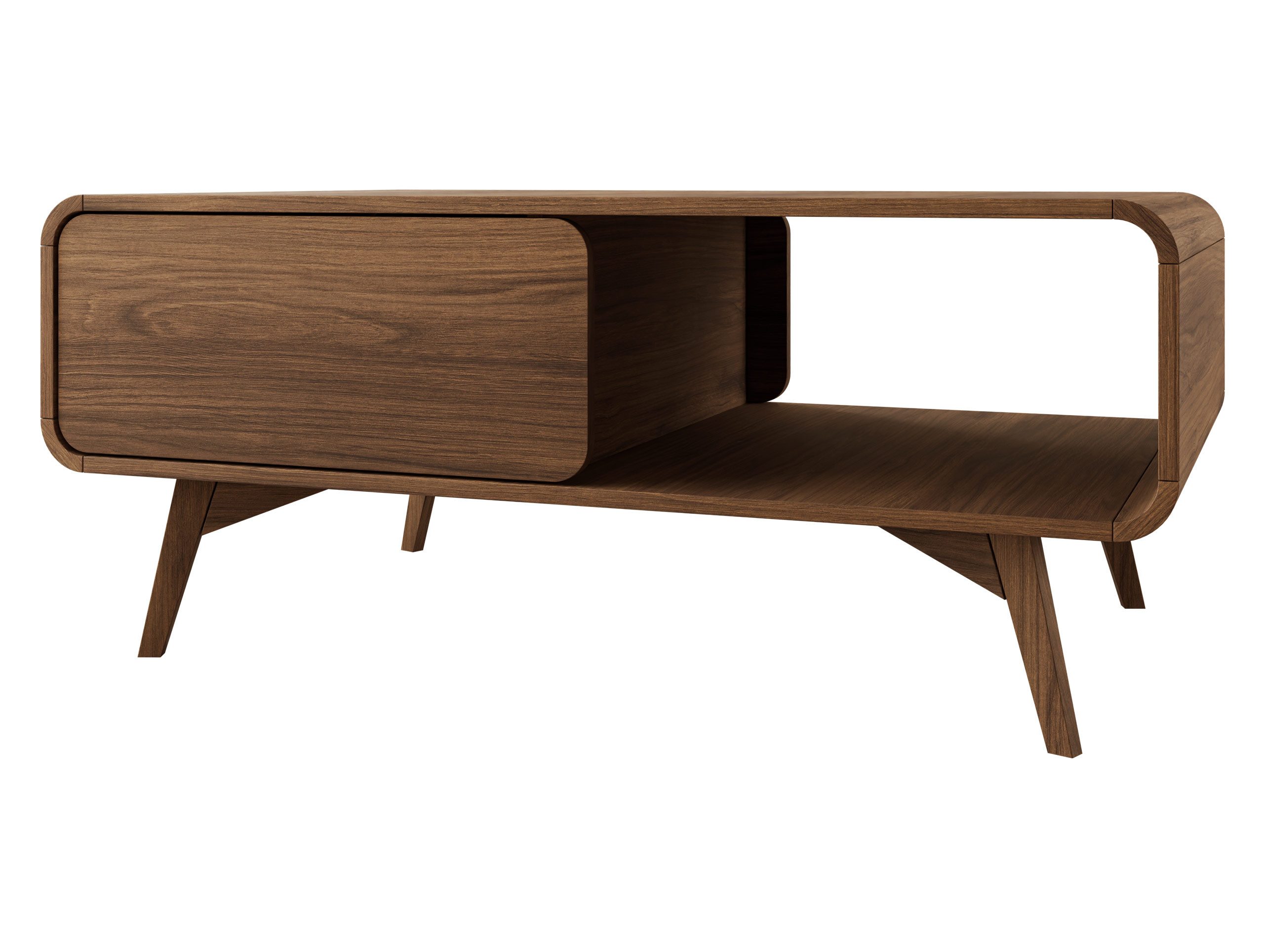 MIRJAN24 Couchtisch Helion L108 (mit zwei Schubleden), Holzfüße, 108x65x45 cm