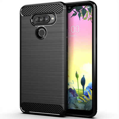 König Design Handyhülle LG K50S, LG K50S Handyhülle Carbon Optik Backcover Schwarz