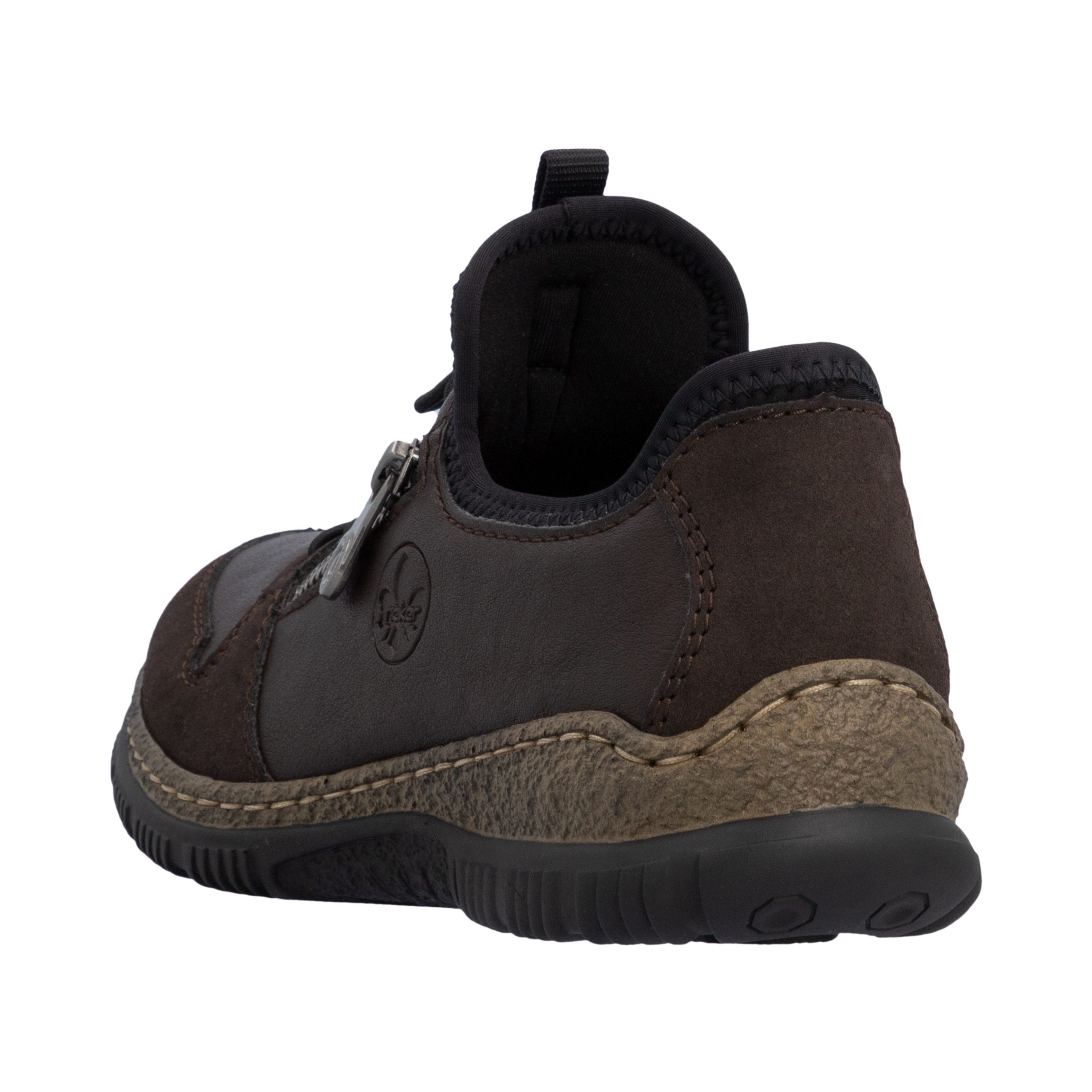 Rieker Slip-On Sneaker Freizeitschuh, Halbschuh mit Zierreißverschluss und Gummizug