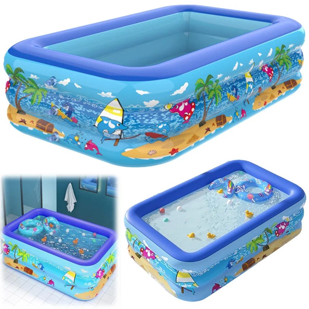 Blusmart Planschbecken Aufblasbarer Pool, (Kinderpool,Kinder Planschbecken, Cartoon-Verdickungs-Schwimmbecken), Für Kleinkinder, Kinderbecken