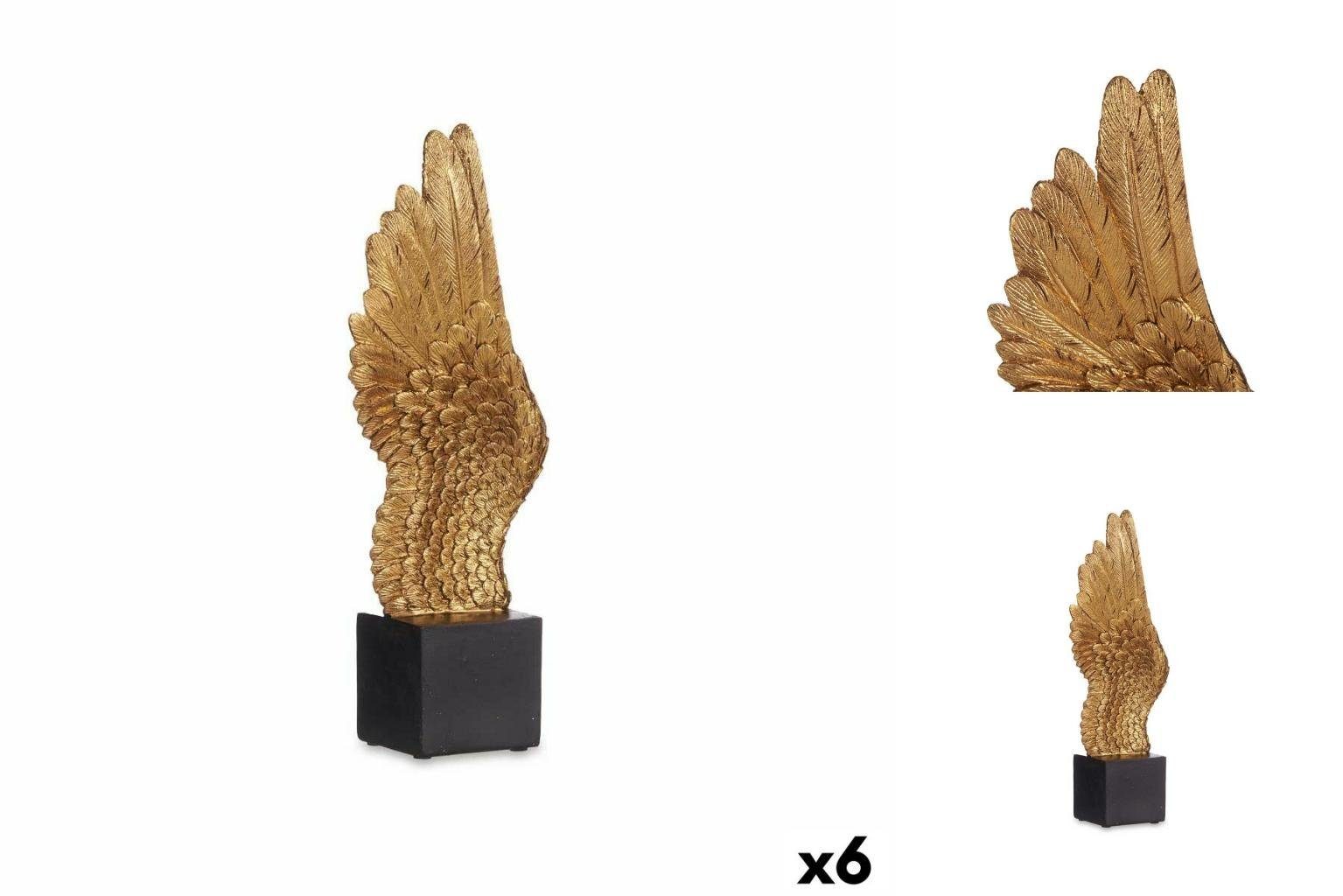 Gift Decor Dekoobjekt Deko-Figur Flügel Schwarz Gold 8 x 33,5 x 13 cm 6 Stück