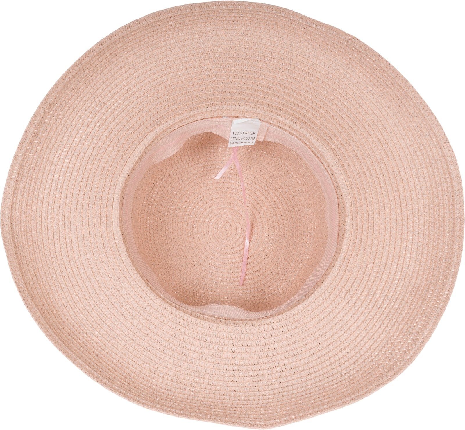 styleBREAKER Sonnenhut Papier Strohhut mit Schwarzem Zierband (1-St)