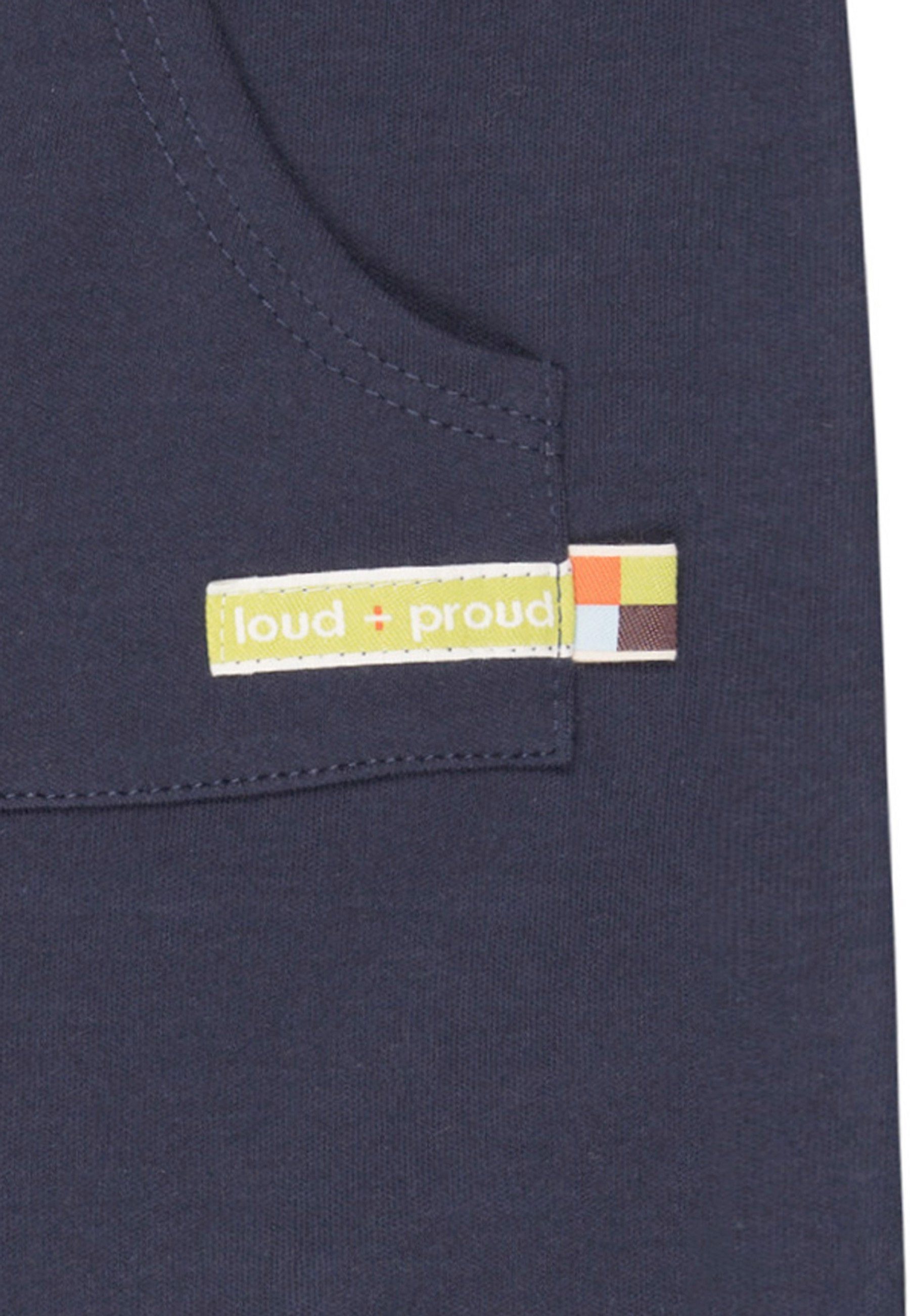 zertifizierte proud GOTS Latzhose Navy loud + Bio-Baumwolle