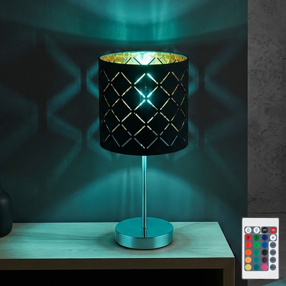 GLOBO LIGHTING LED Tischleuchte, Leuchtmittel inklusive, Warmweiß, Design Tisch Lampe Ess Zimmer Strahler Muster Dimmer