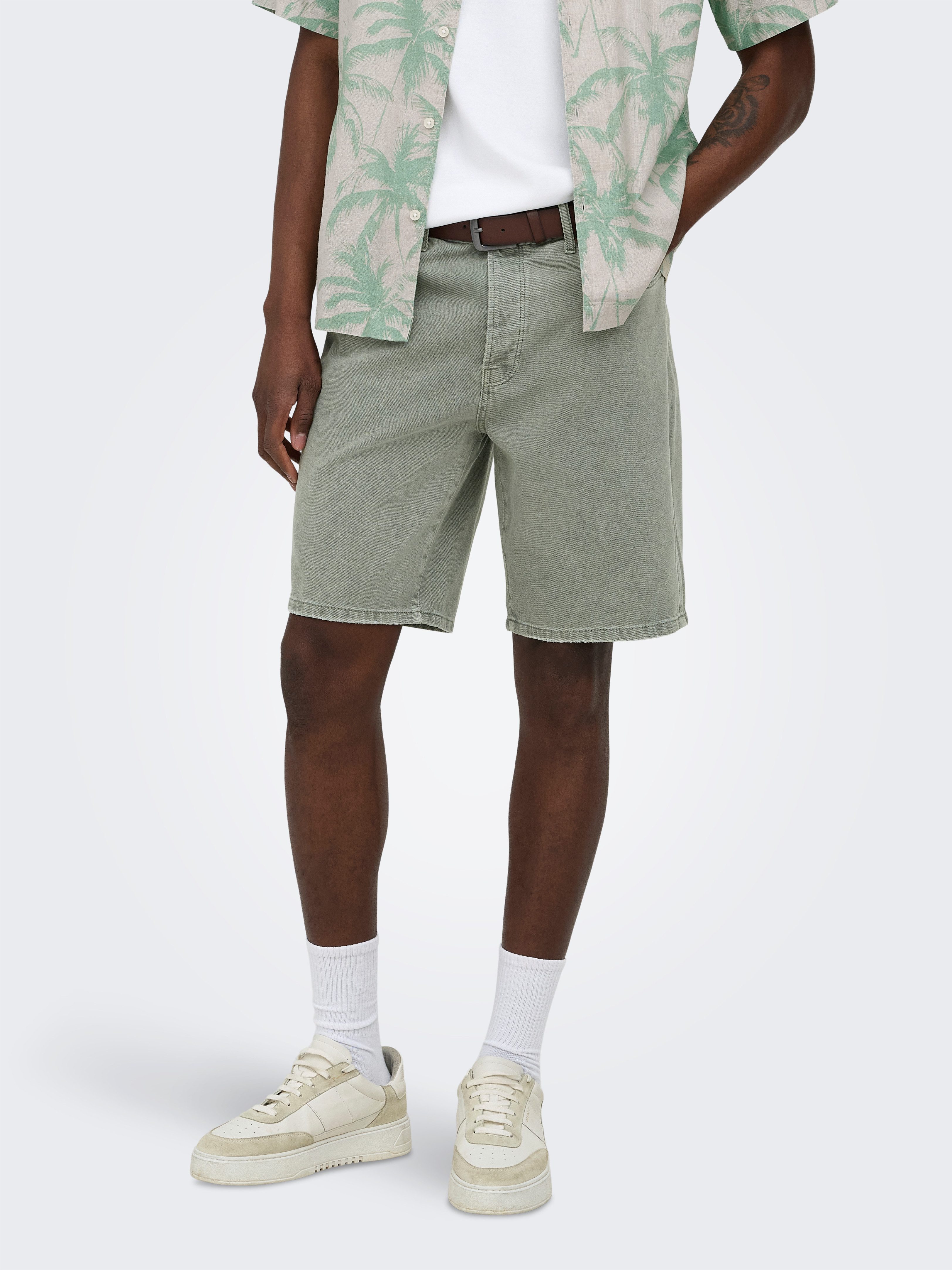 ONLY & SONS Shorts ONSEDGE GREEN 7979 TAI DNM SHORTS NOOS