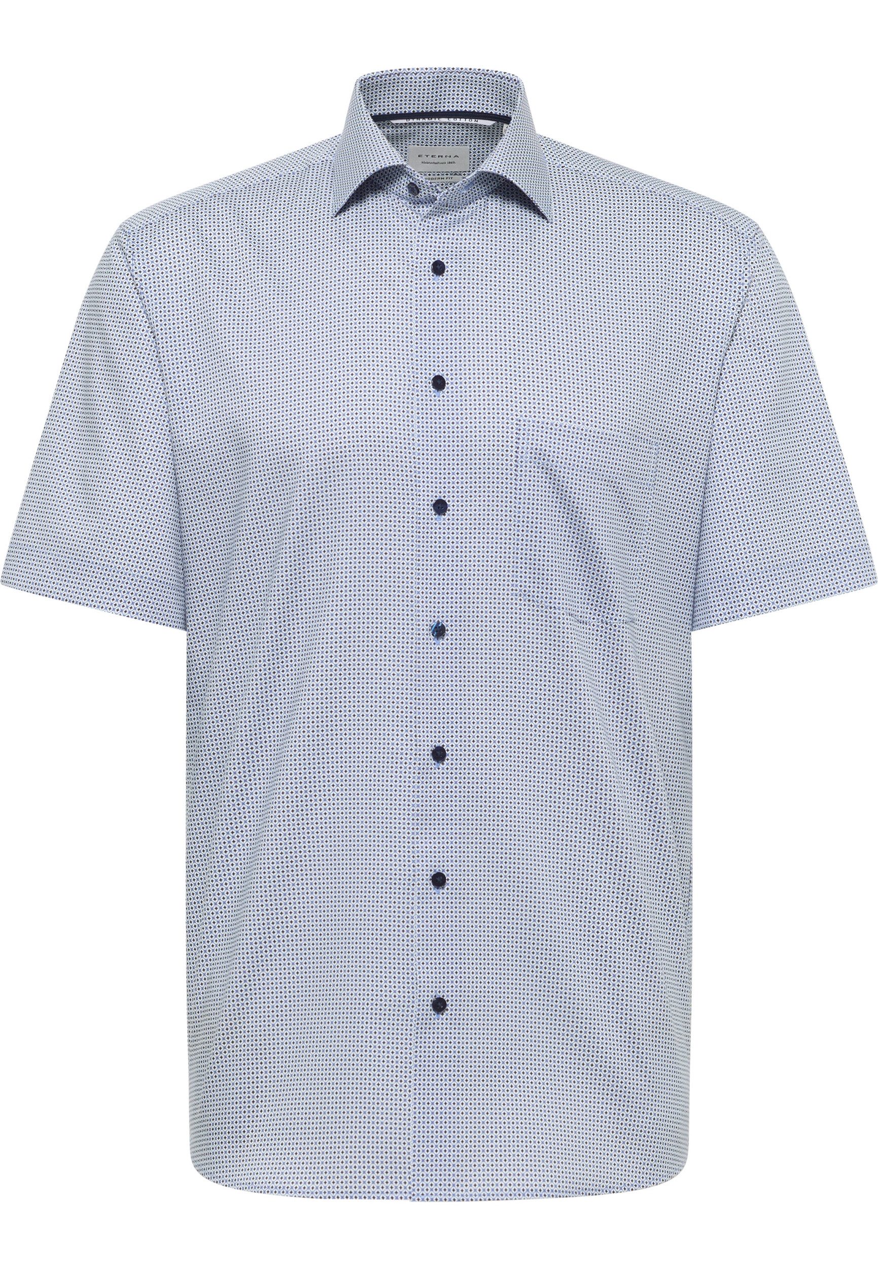 Eterna Kurzarmhemd Hemd 1289 C19K - Kurzes gemustertes Hemd - Herren Hemd