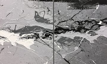 WandbilderXXL Gemälde Black vs. White 170 x 70 cm, Abstraktes Gemälde, handgemaltes Unikat