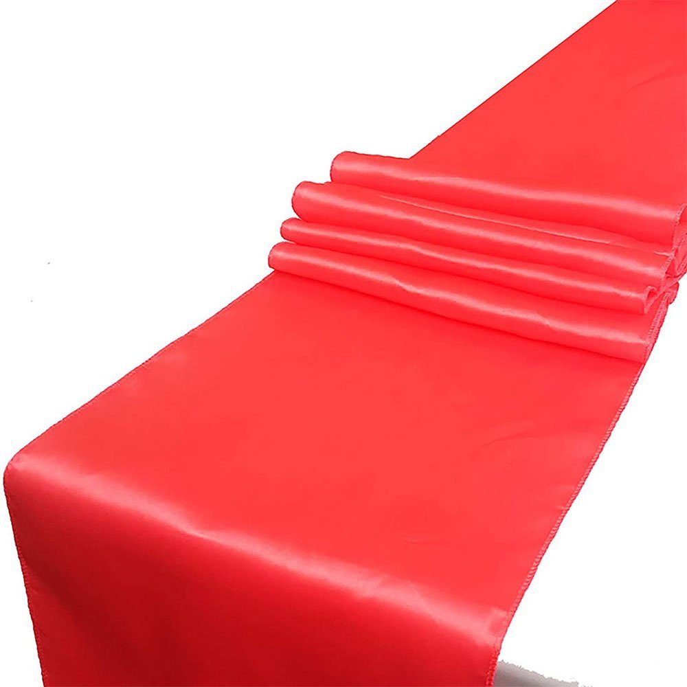 CTGtree Tischläufer Satin Tischläufer helle Seide und glatter Stoff Rot