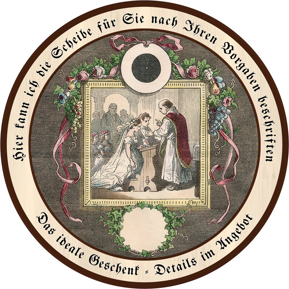 Kunstdruck Die Vermählung vor Gott Hochzeit Schützenscheibe 55cm
