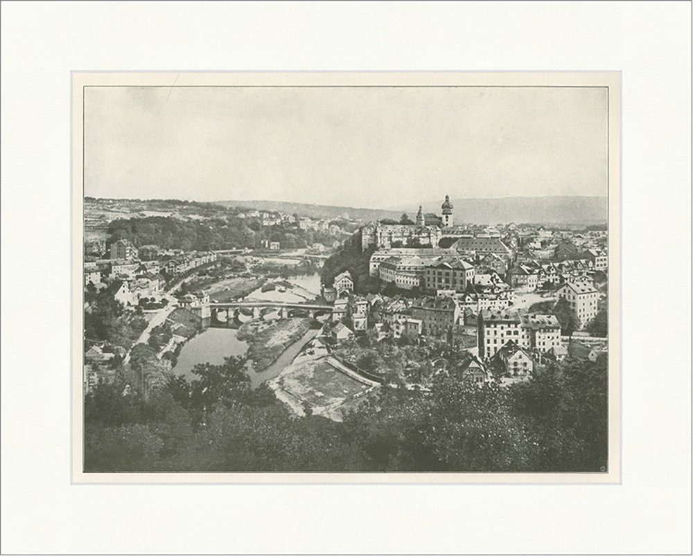 Kunstdruck Weilburg an der Lahn Residenzstadt Hessen Schloss F_Vintage 01855