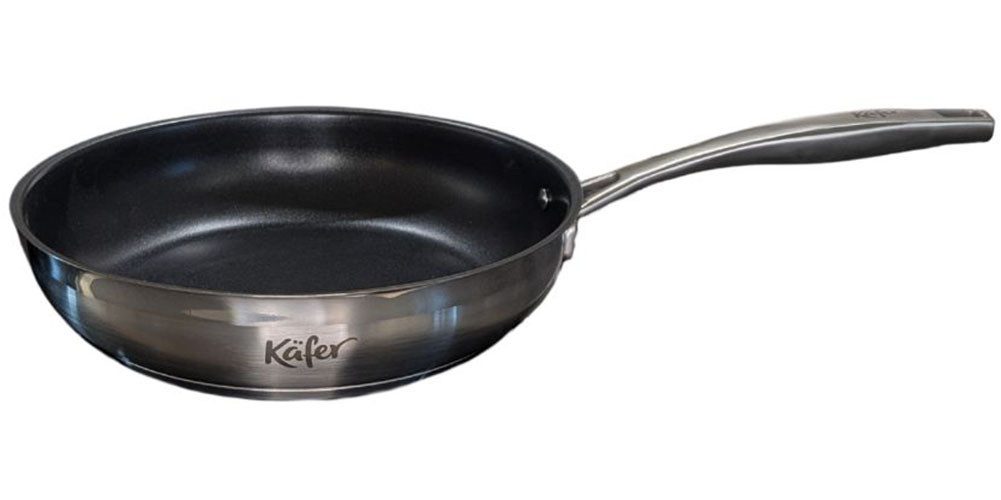 Käfer Bratpfanne Käfer Edelstahlpfanne, Edelstahl 18/10 (1-tlg), Edelstahl, Teflon Select®, ergonomisch, induktionsgeeignet