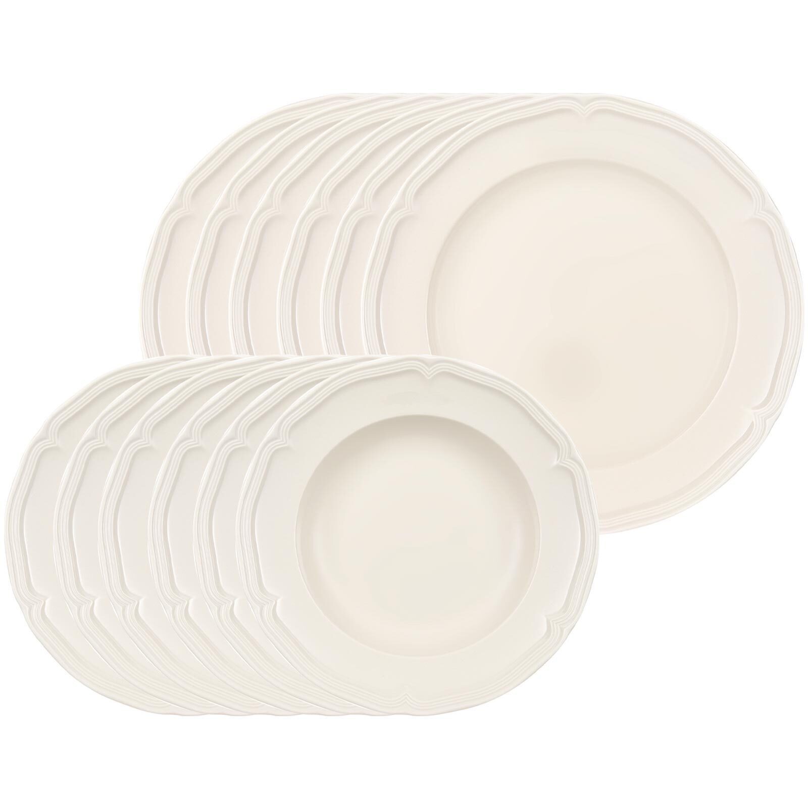 Villeroy & Boch Tafelservice Manoir Tafelservice 12er Set (12-tlg), 6 Personen, Porzellan