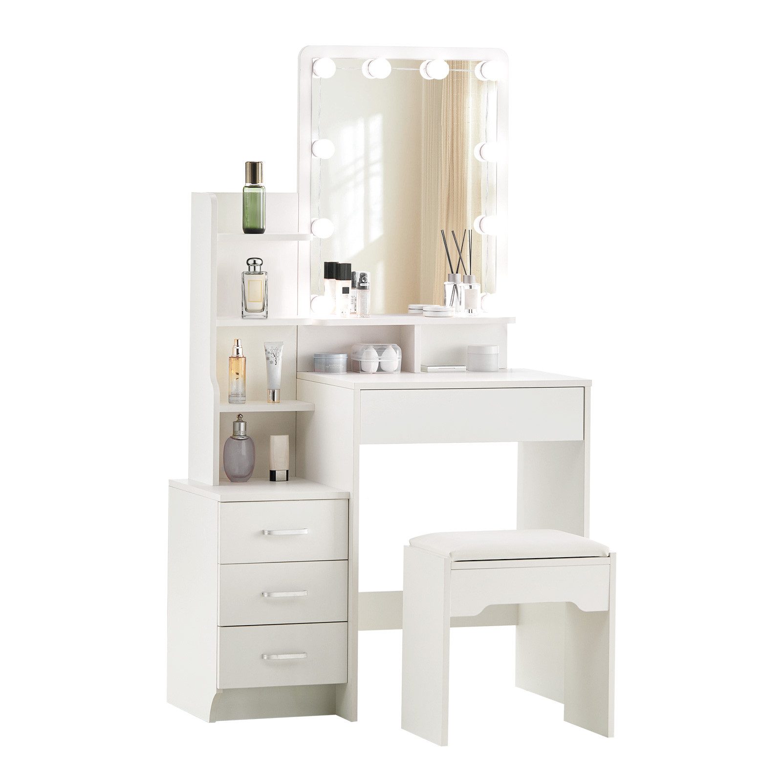 Ofcasa Schminktisch 87x40x144cm Schminkkommode Set (3 günstig online kaufen