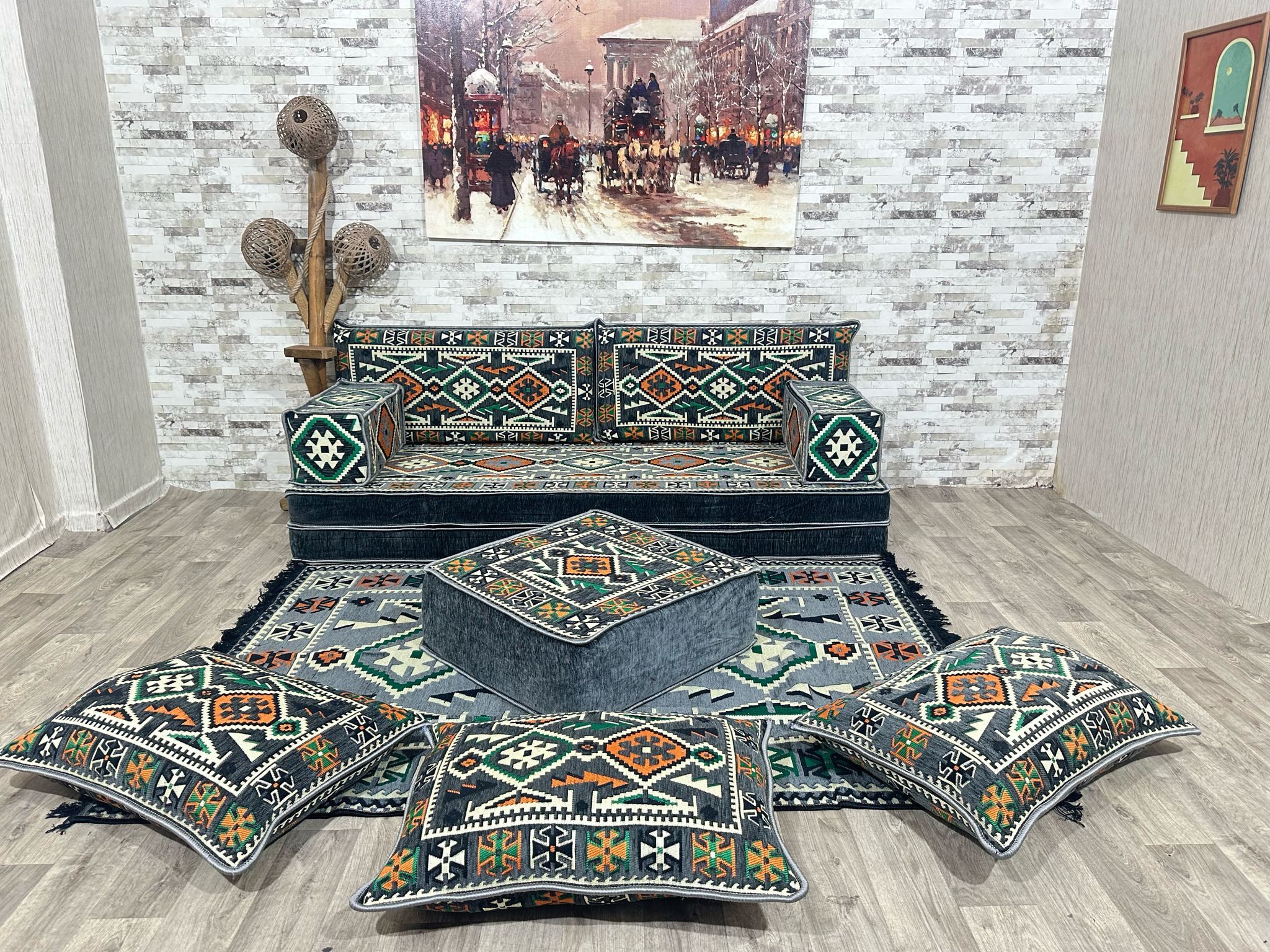 Sofa Terrassen-Palettensofa, Bodensitzkissen, Orientalisches Sofa