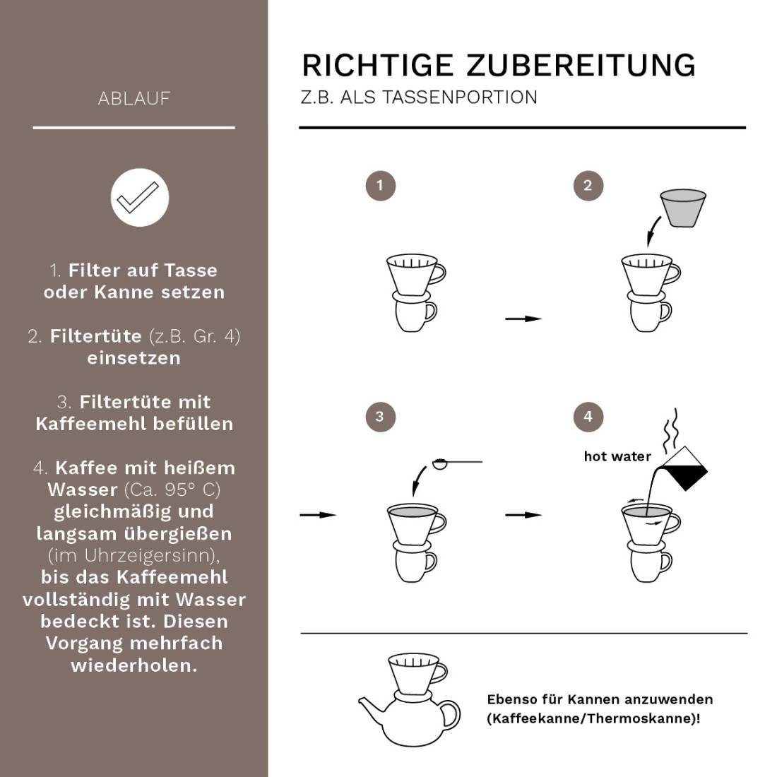 Creano Kaffeefilter (rot), für Creano Kanne French Filter Filtertüten, 4 Porzellan 4 Manuell Größe Press