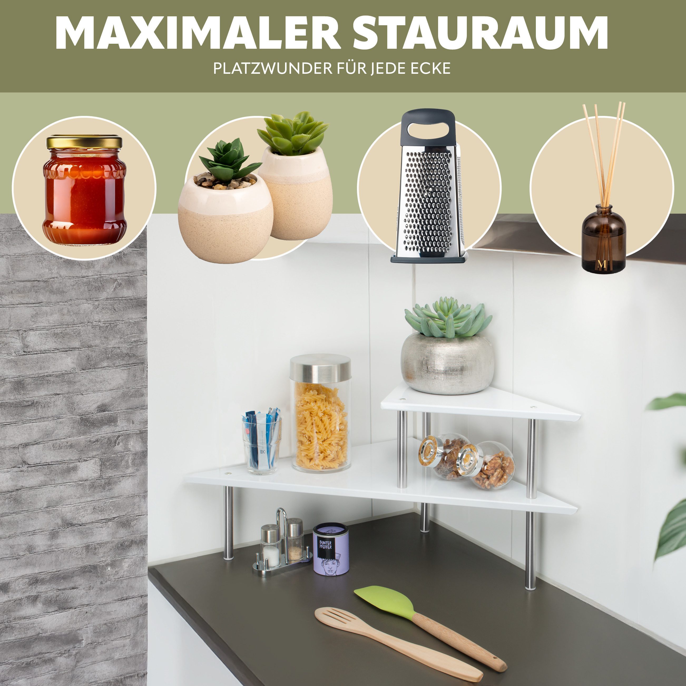 bremermann Küchenregal Küchen-Eckregal, Universalregal, Küchenregal, Gewürz günstig online kaufen