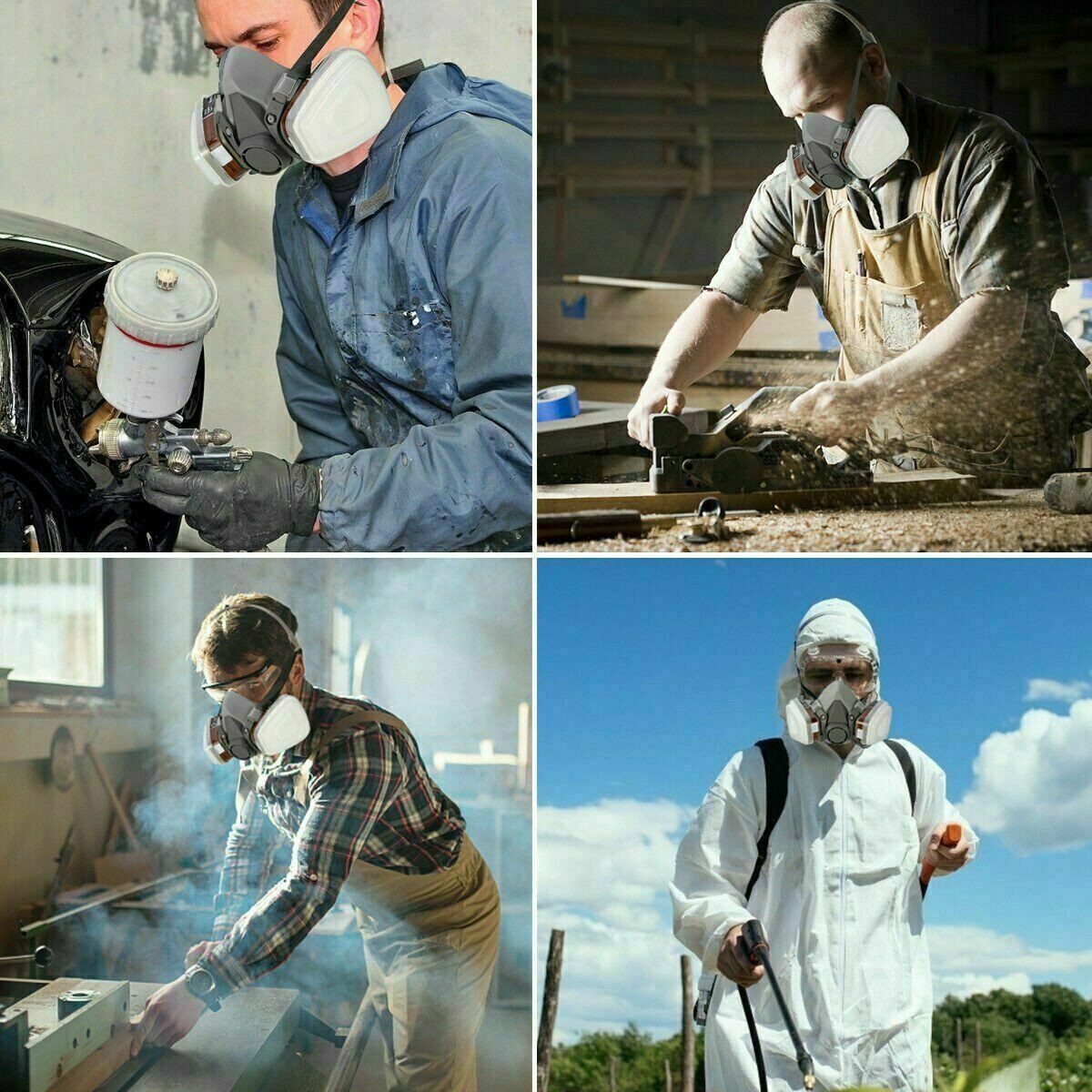 ibettertec Atemschutz-Vollmaske 17-in-1 Vollgesichts-Atemschutzmaske 6200, Sprühfilter, Sprühfilter, Chemikalienschutz, für Heimwerker