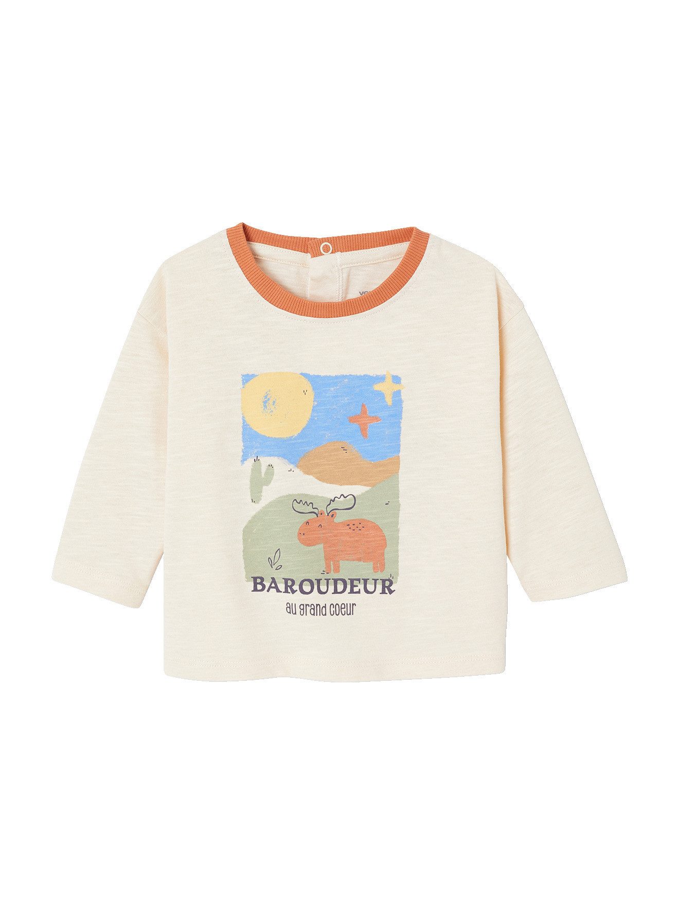 Langarmshirt Baby Shirt mit Kontrastkragen, Bio-Baumwolle